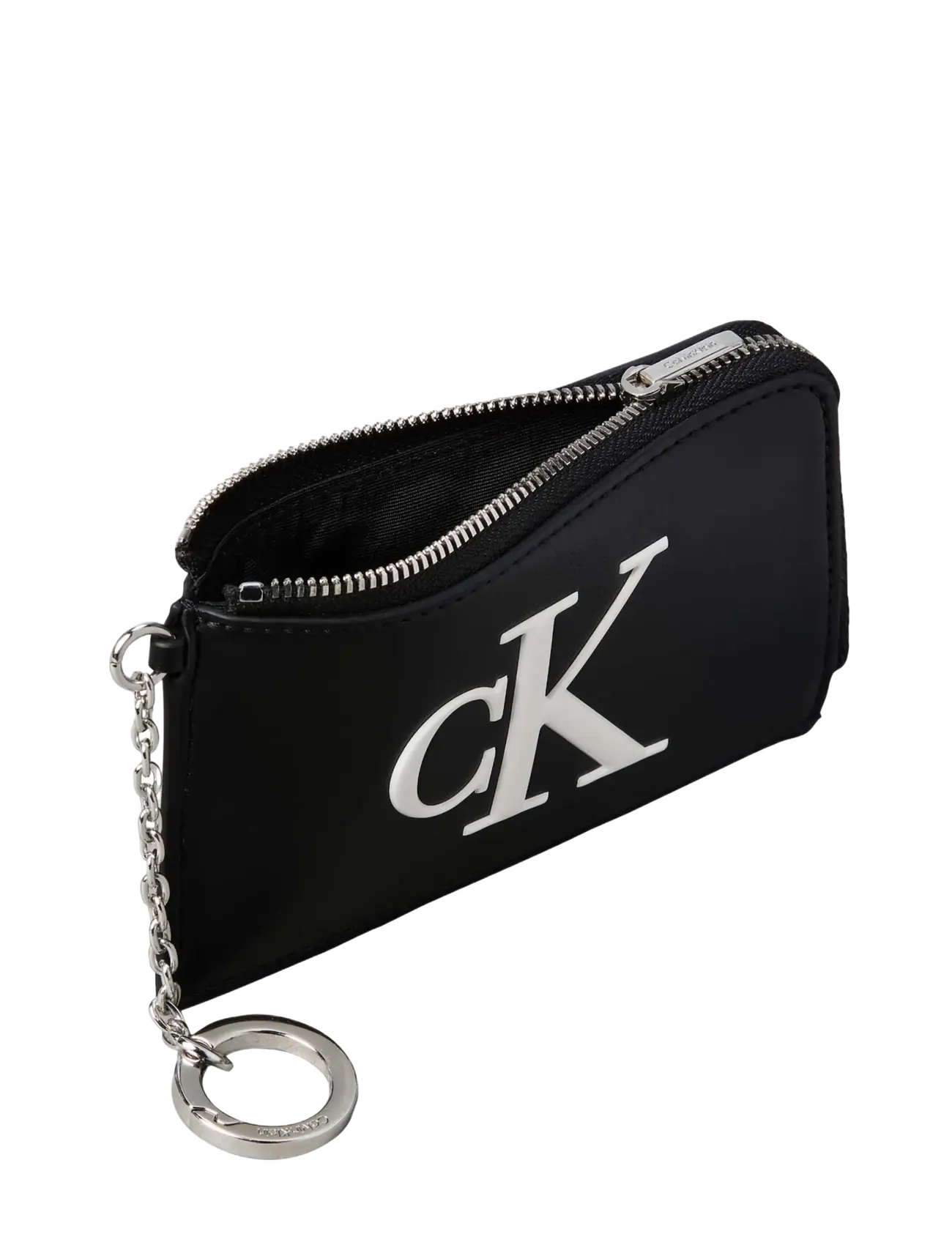 Calvin Klein - BOLD CK ZIP CARD CASE - plånböcker - black white - 2