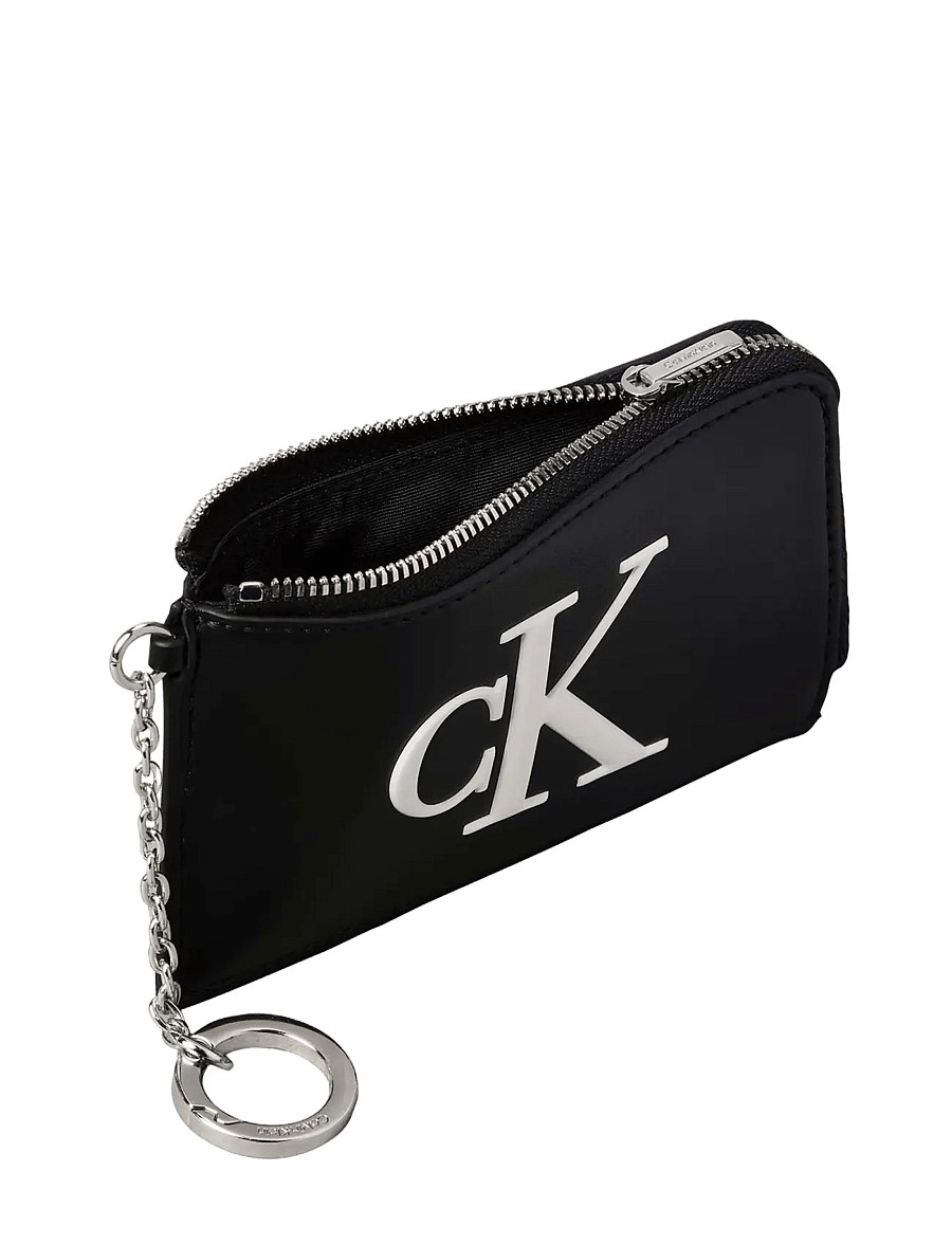 Calvin Klein - BOLD CK ZIP CARD CASE - plånböcker - black white - 2