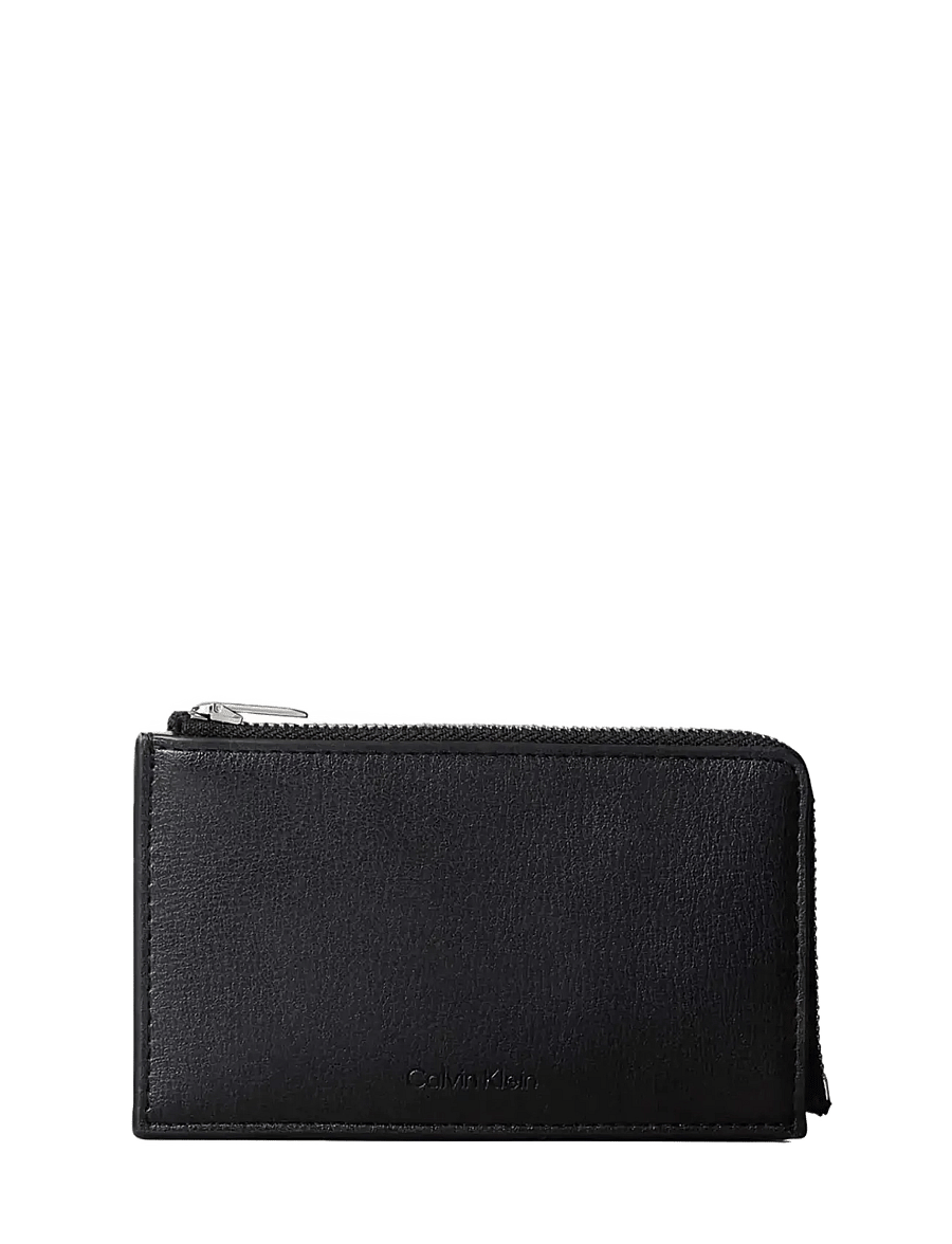 Calvin Klein - FOIL LOGO L-ZIP CARDCASE - card holders - black toasted coconut - 0