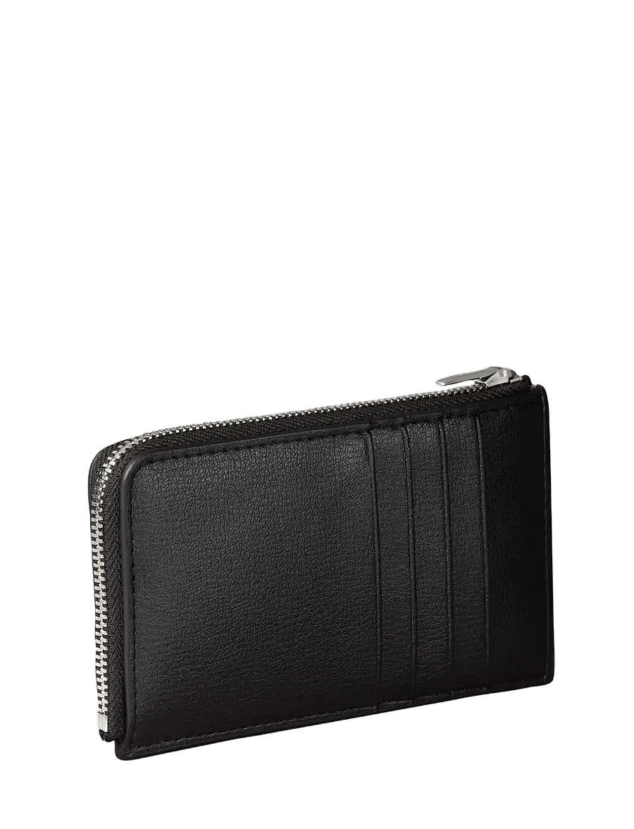 Calvin Klein - FOIL LOGO L-ZIP CARDCASE - card holders - black toasted coconut - 1