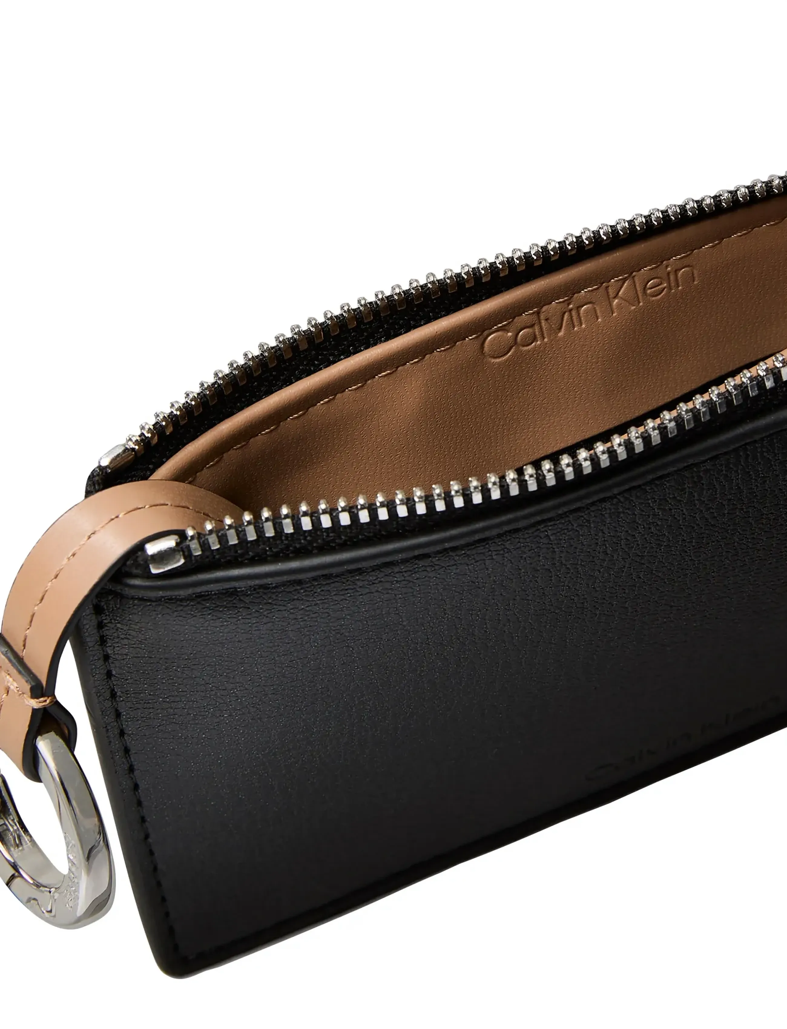 Calvin Klein - FOIL LOGO L-ZIP CARDCASE - card holders - black toasted coconut - 2