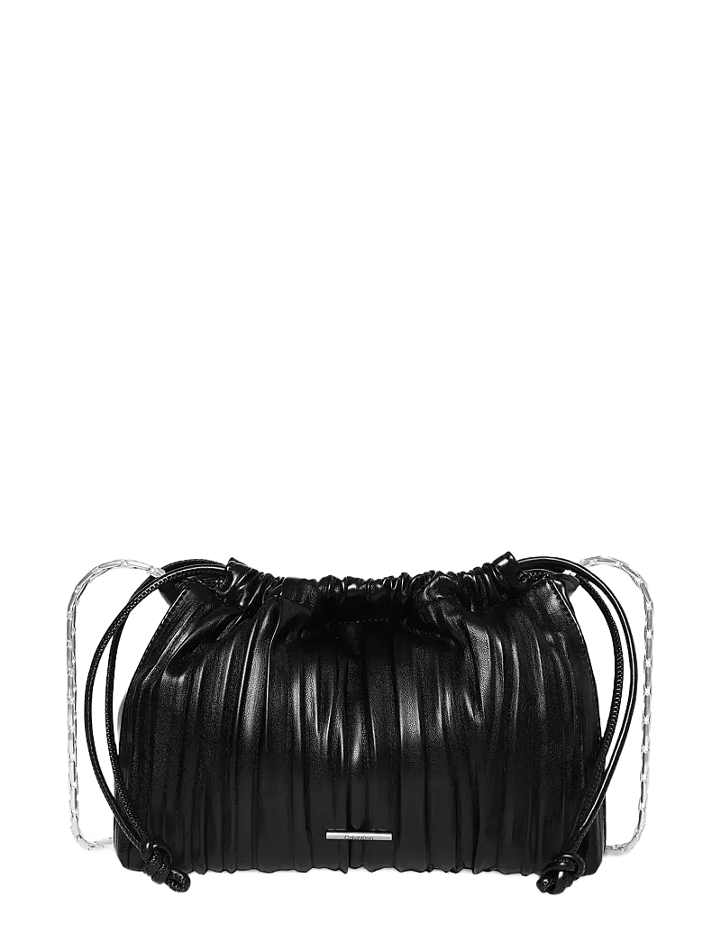 Calvin Klein - DRAWSTRING PLISSE CROSSBODY - crossbody bags - black - 1