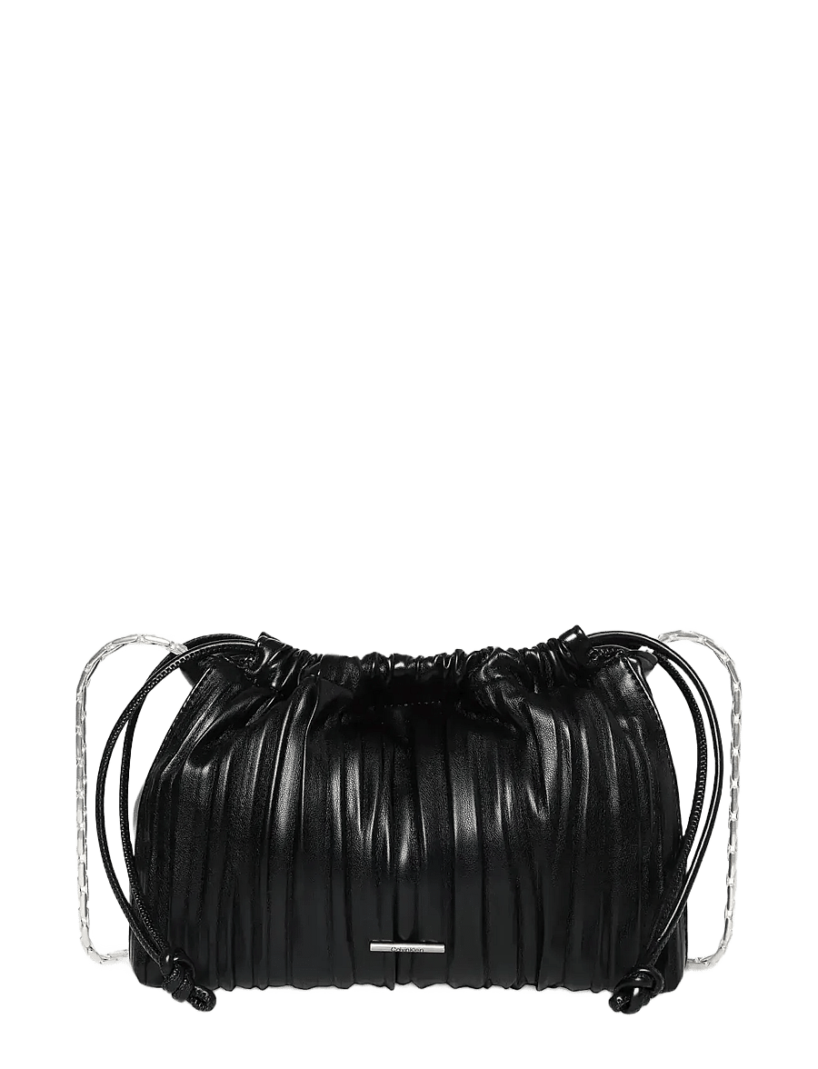 Calvin Klein - DRAWSTRING PLISSE CROSSBODY - umhängetaschen - black - 1