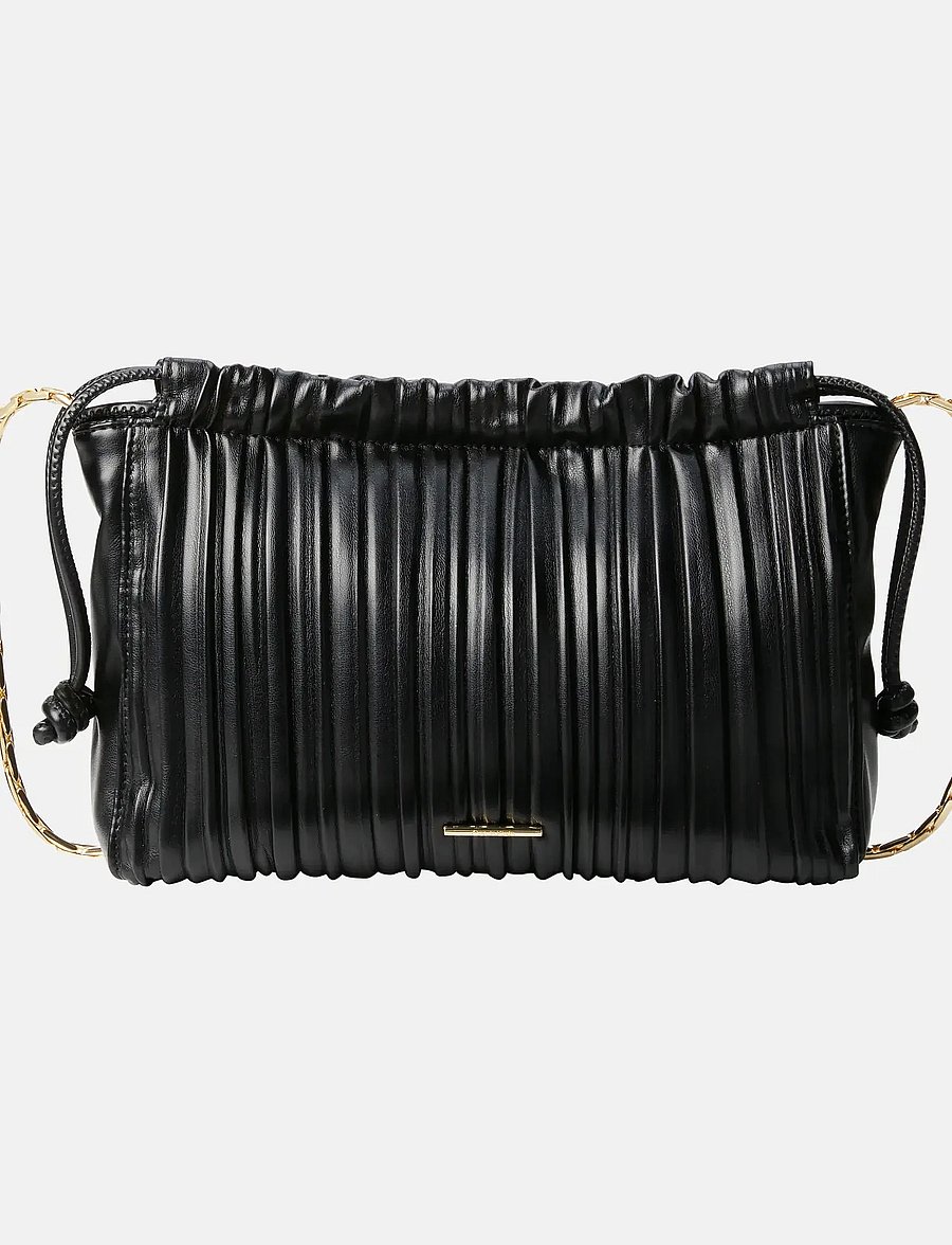 Calvin Klein - DRAWSTRING PLISSE CROSSBODY - umhängetaschen - black - 0