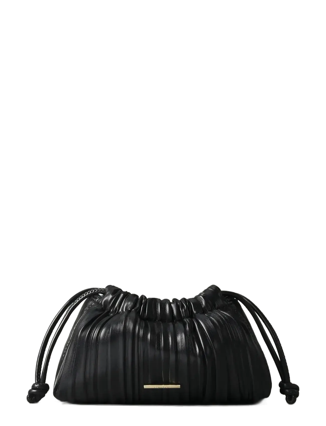 Calvin Klein DRAWSTRING PLISSE CONV MINI CB P - Kuvertväskor - BLACK / black
