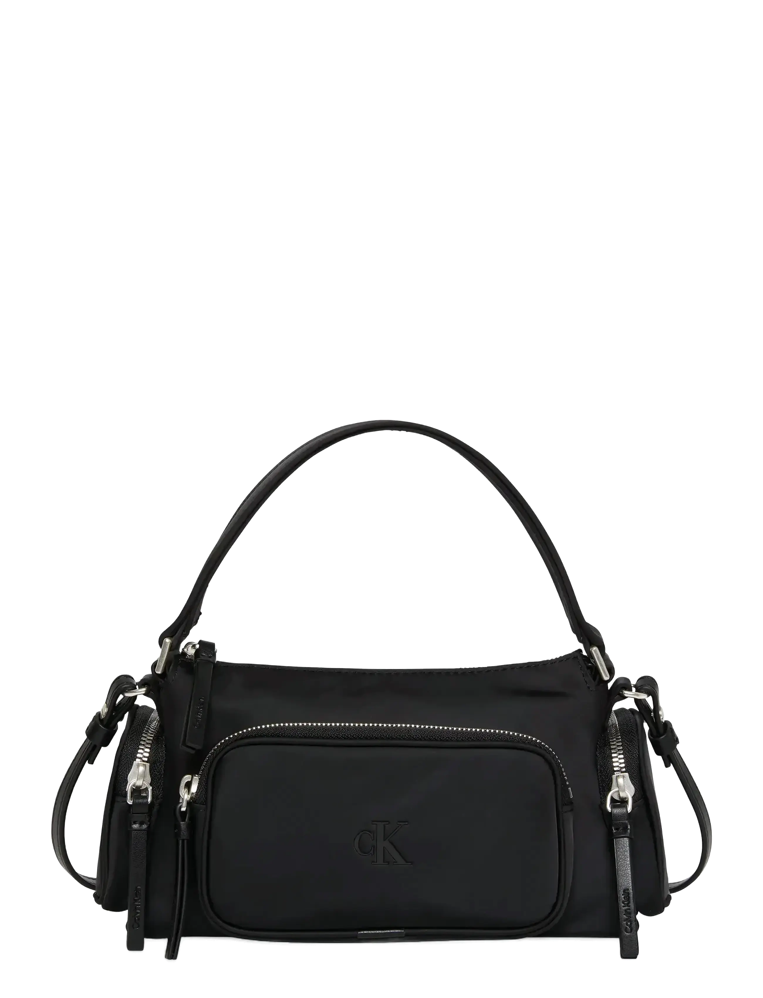 Calvin Klein POCKET NYLON BAG W/ STRAP - Torby - BLACK / black