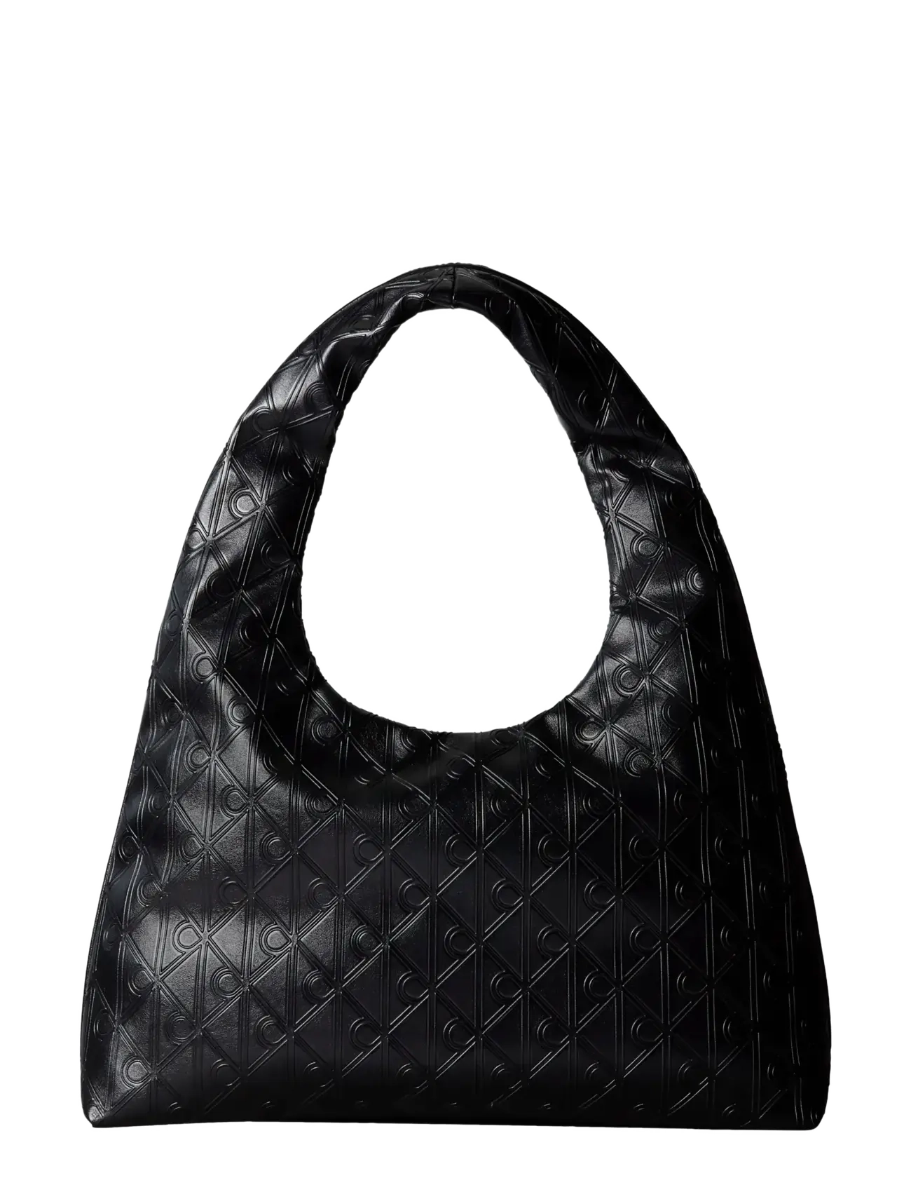 Calvin Klein EMBLEM AOP PUFFER LG SHOULDER BA - Torby - BLACK / black
