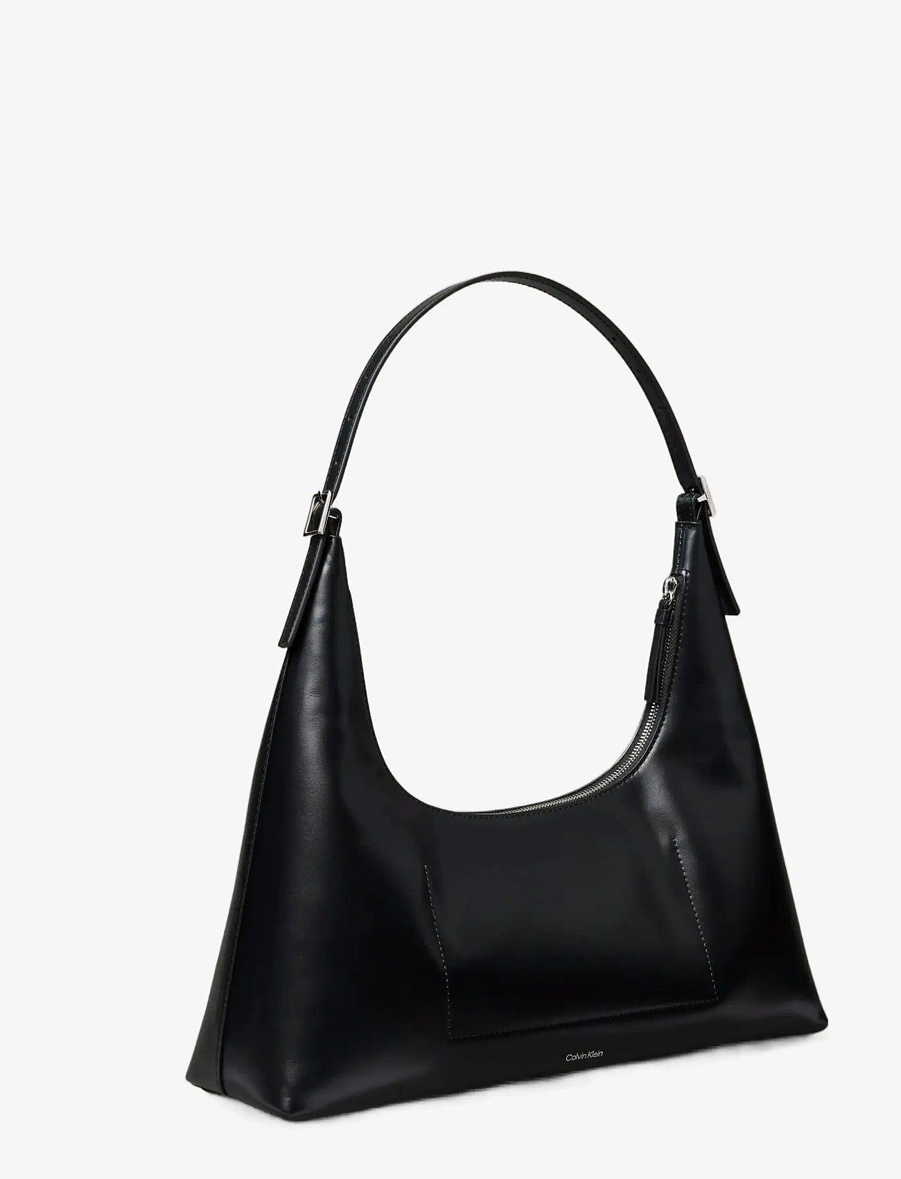 Calvin Klein - EMBLEM HW LTHR SHOULDER BAG - håndtasker - black - 1