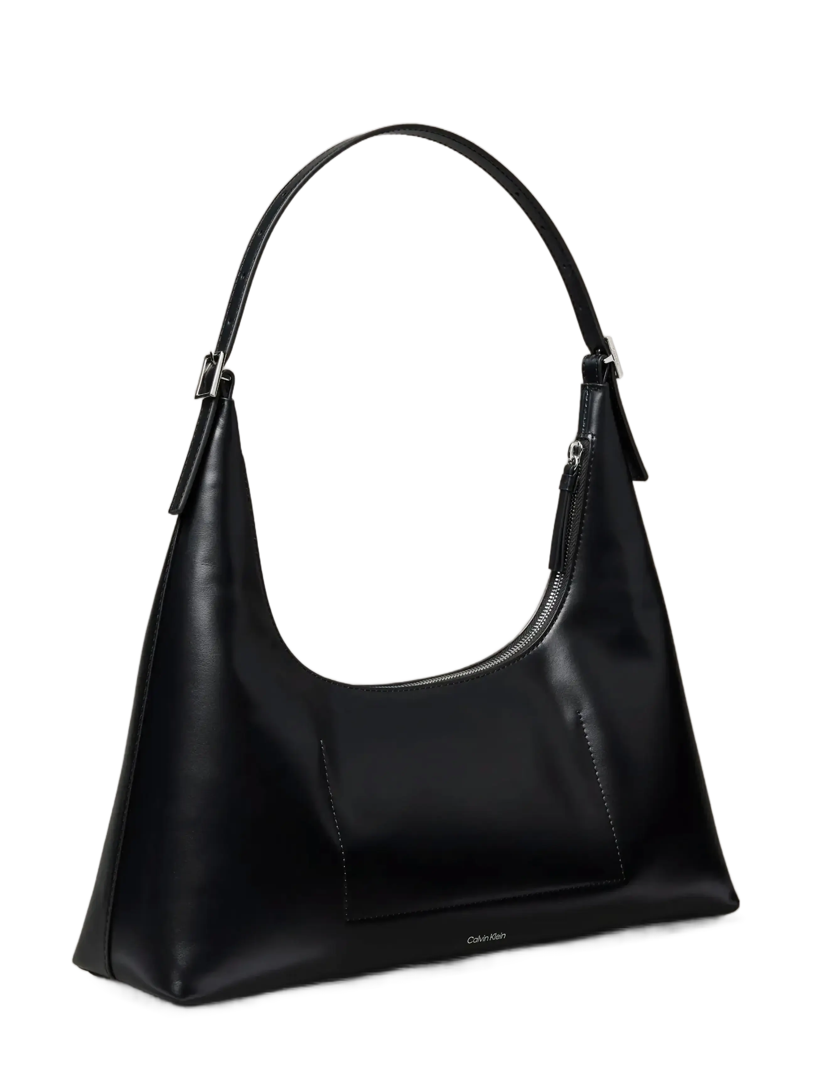 Calvin Klein - EMBLEM HW LTHR SHOULDER BAG - handbags - black - 1