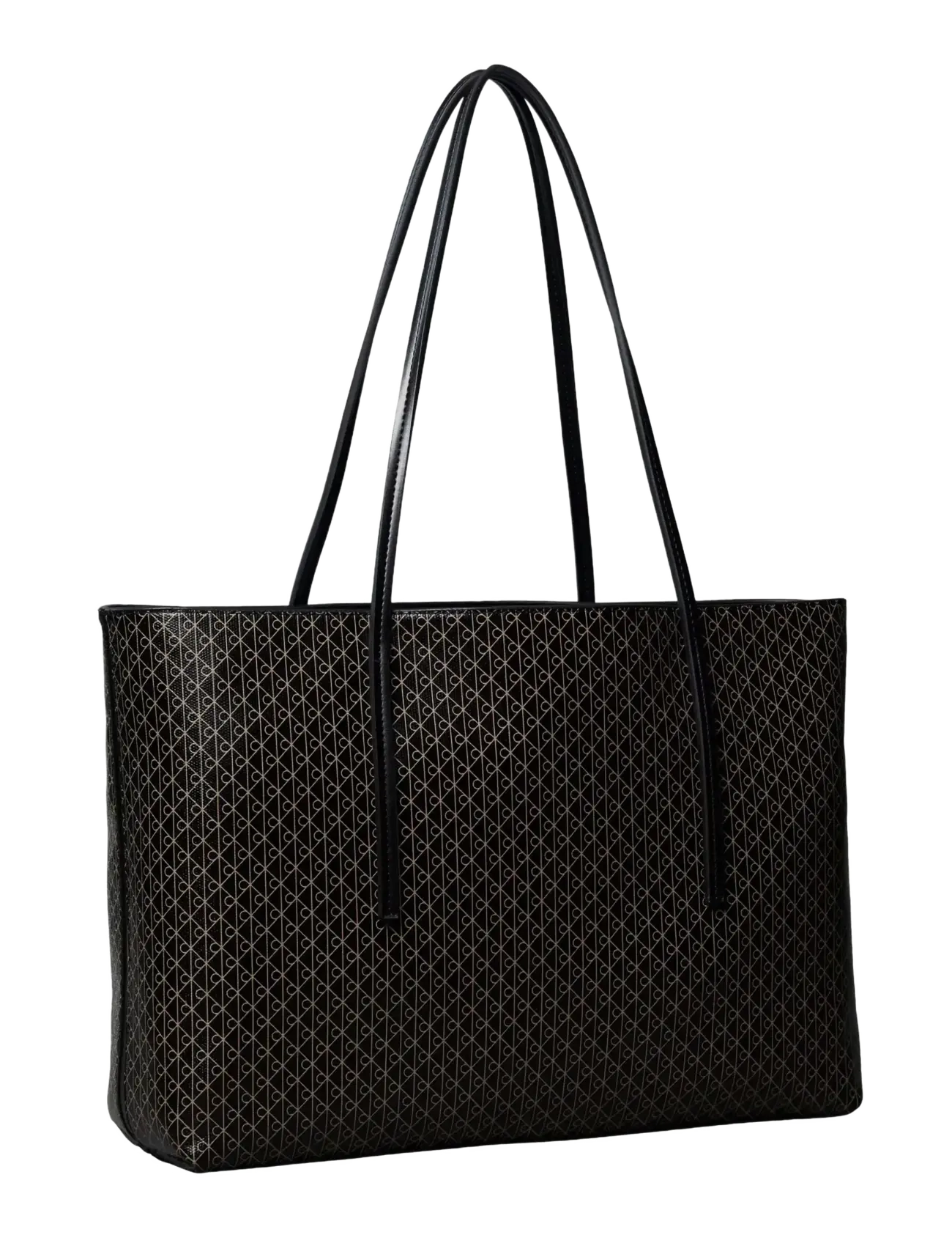 Calvin Klein - EMBLEM AOP TOTE W/ POUCH - shoppers - black aop - 2