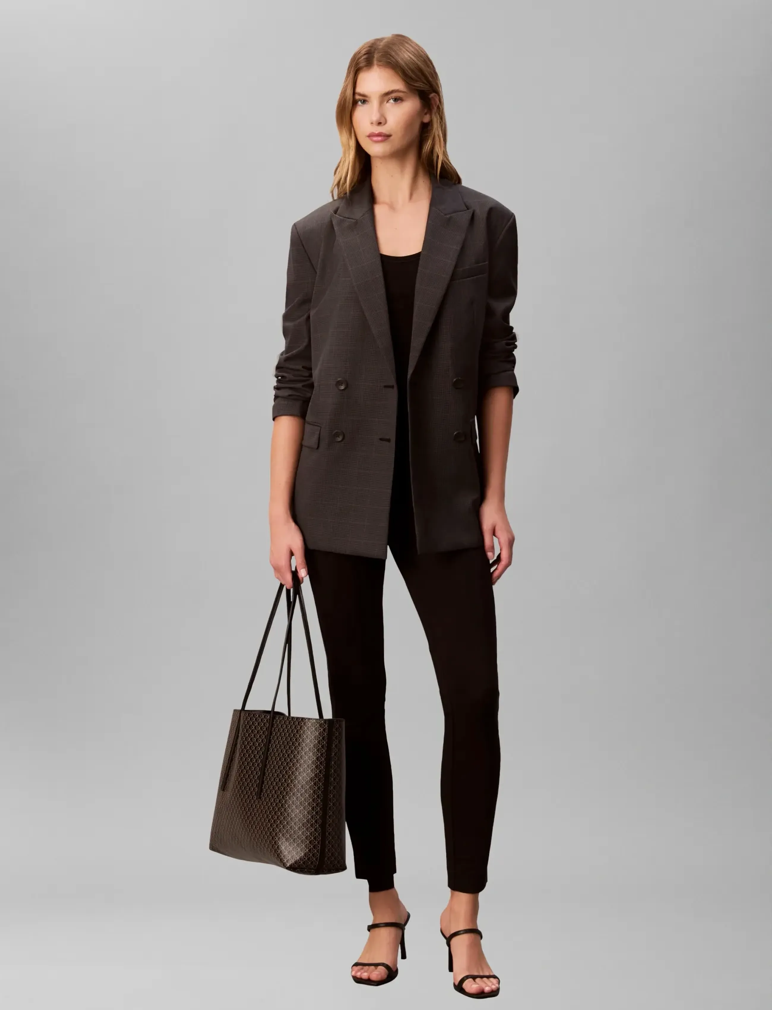 Calvin Klein EMBLEM AOP TOTE W/ POUCH - Calvin Klein - BLACK AOP / black