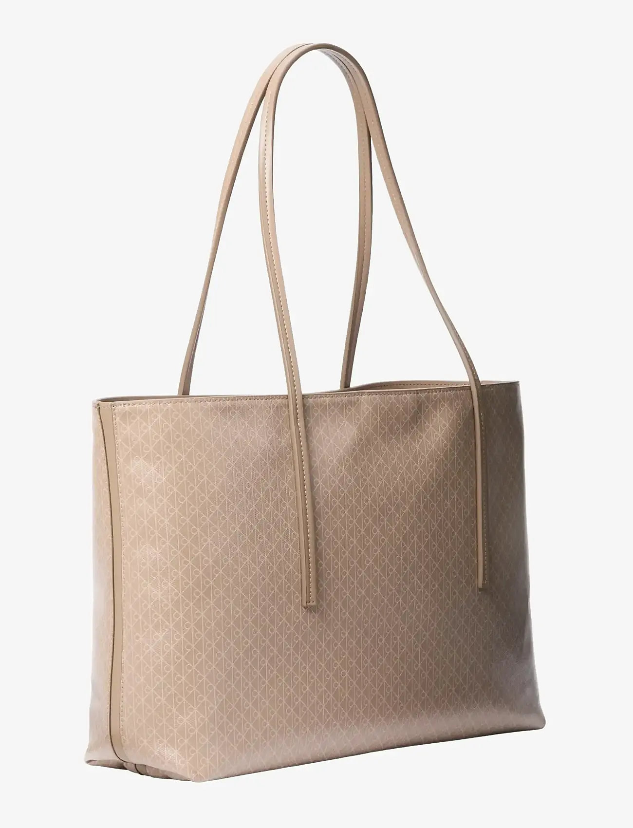Calvin Klein - EMBLEM AOP TOTE W/ POUCH - shoppere - desert taupe aop - 1