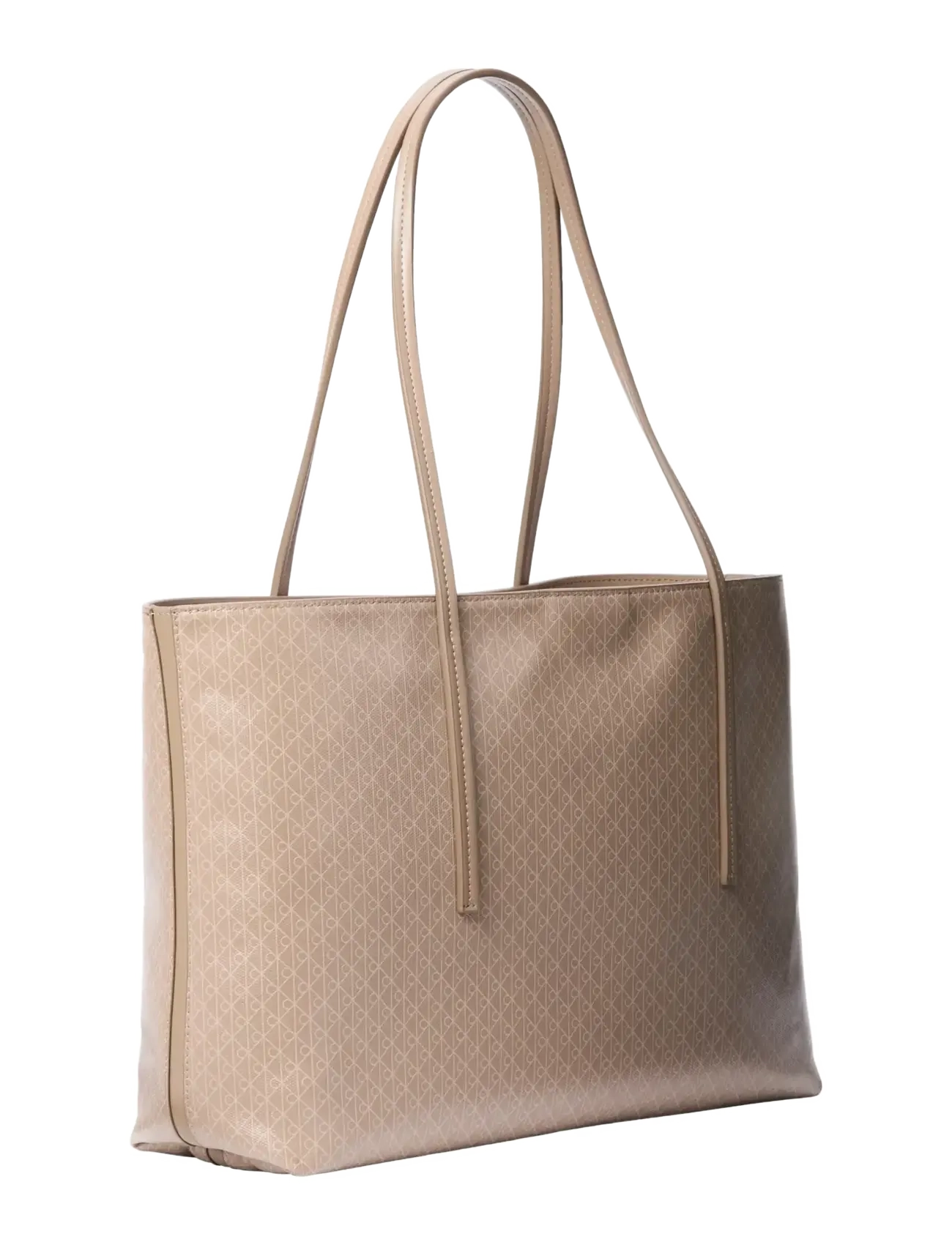 Calvin Klein - EMBLEM AOP TOTE W/ POUCH - shoppers - desert taupe aop - 1