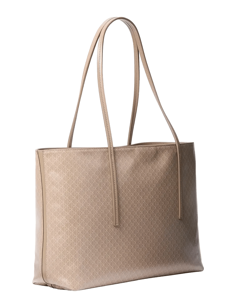 Calvin Klein - EMBLEM AOP TOTE W/ POUCH - ostukotid - desert taupe aop - 1