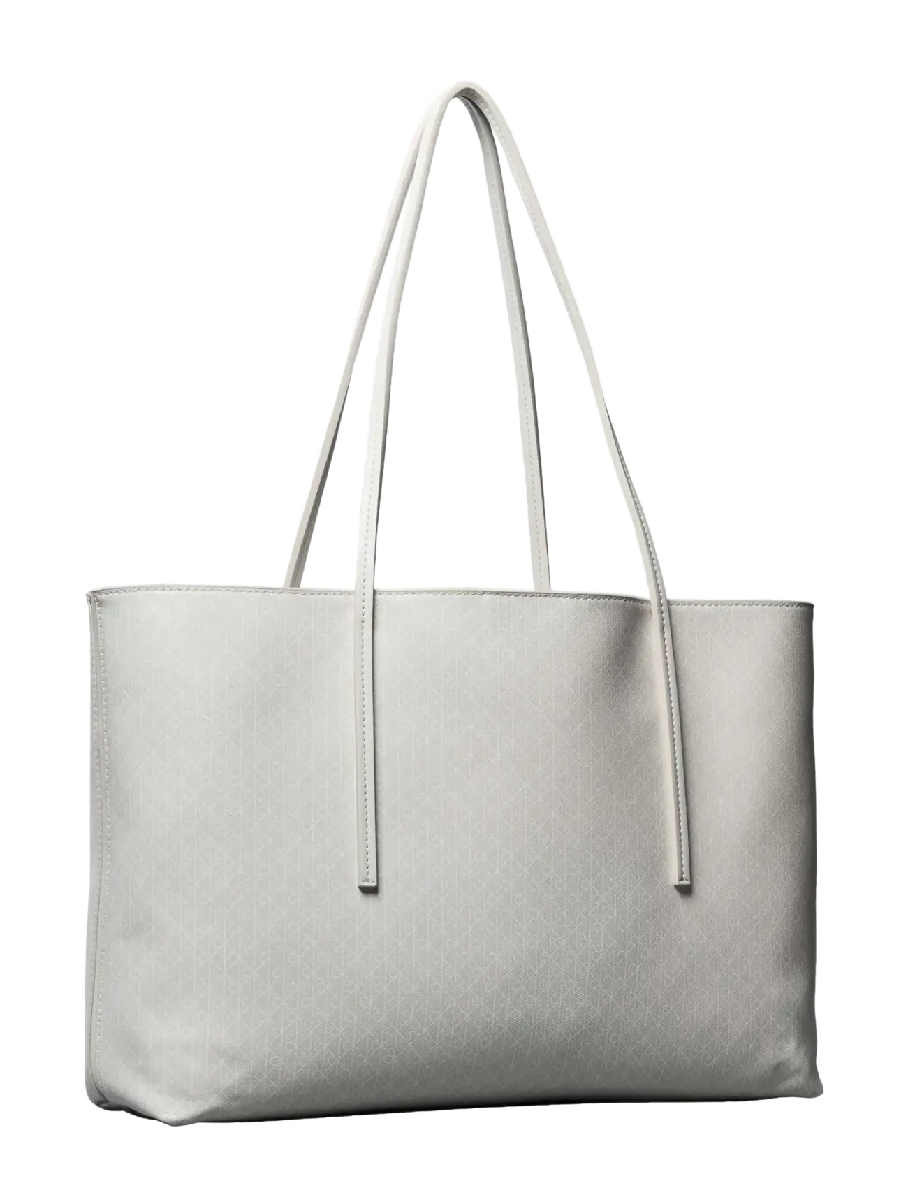 Calvin Klein - EMBLEM AOP TOTE W/ POUCH - shoppers - lily white aop - 2