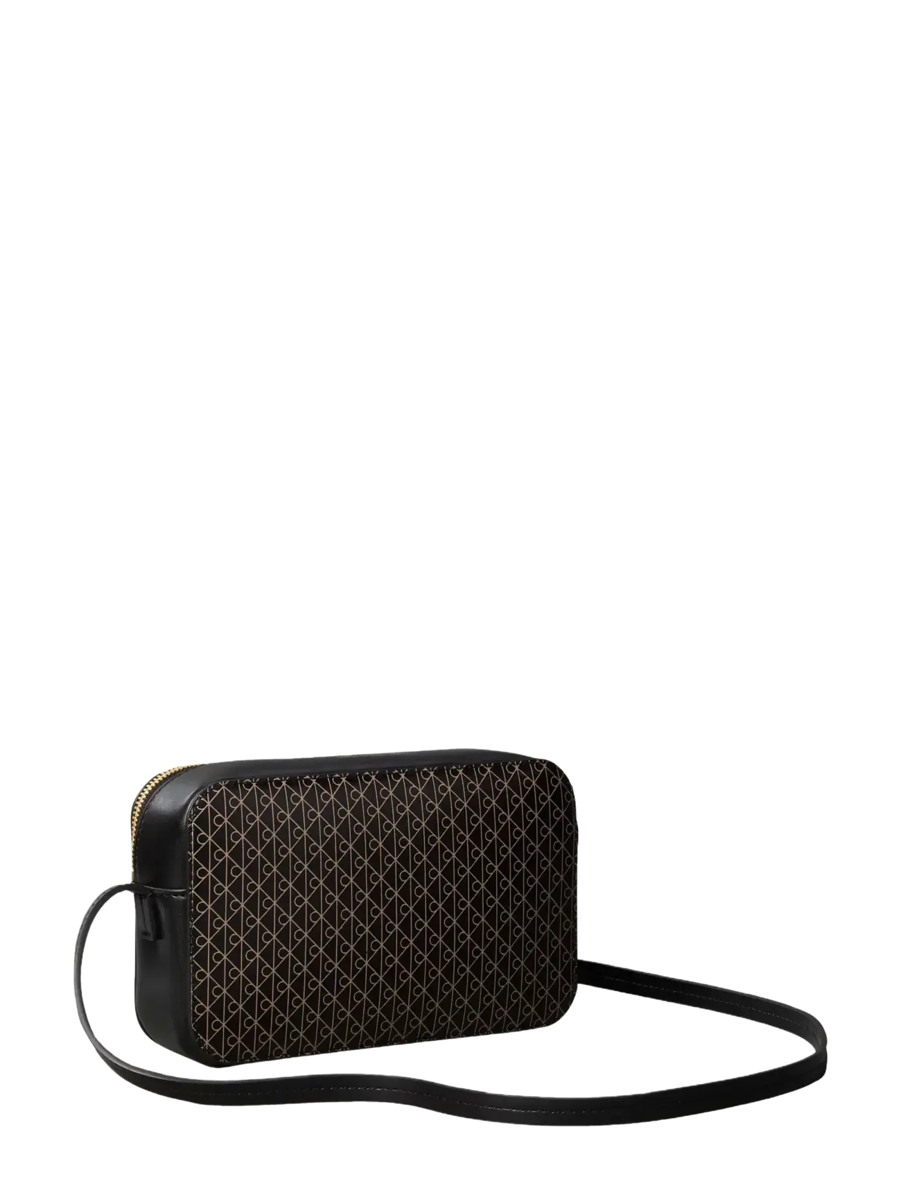Calvin Klein - EMBLEM AOP ELONGATED CAMERA BAG - crossbody bags - black aop - 2