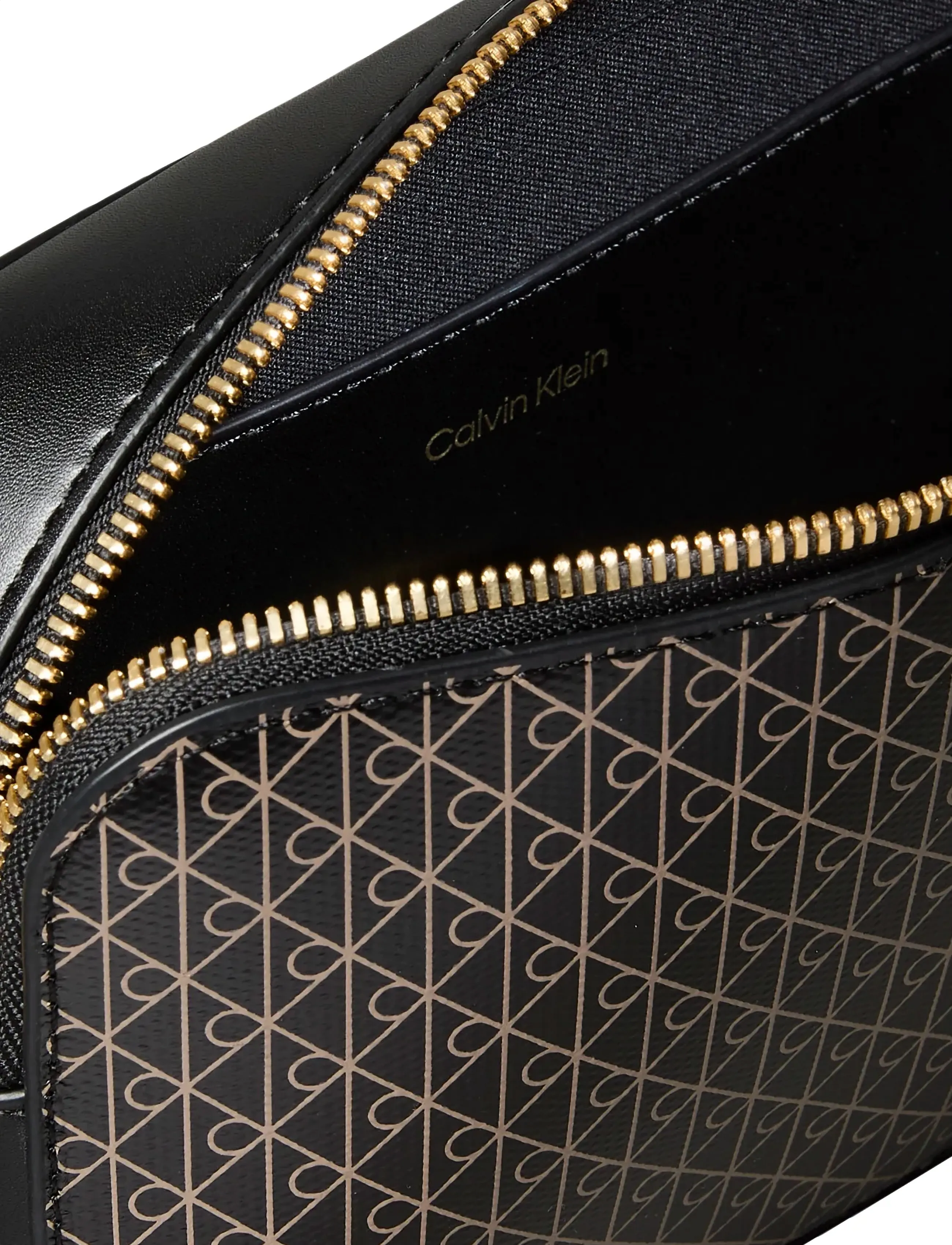 Calvin Klein - EMBLEM AOP ELONGATED CAMERA BAG - crossbody bags - black aop - 5