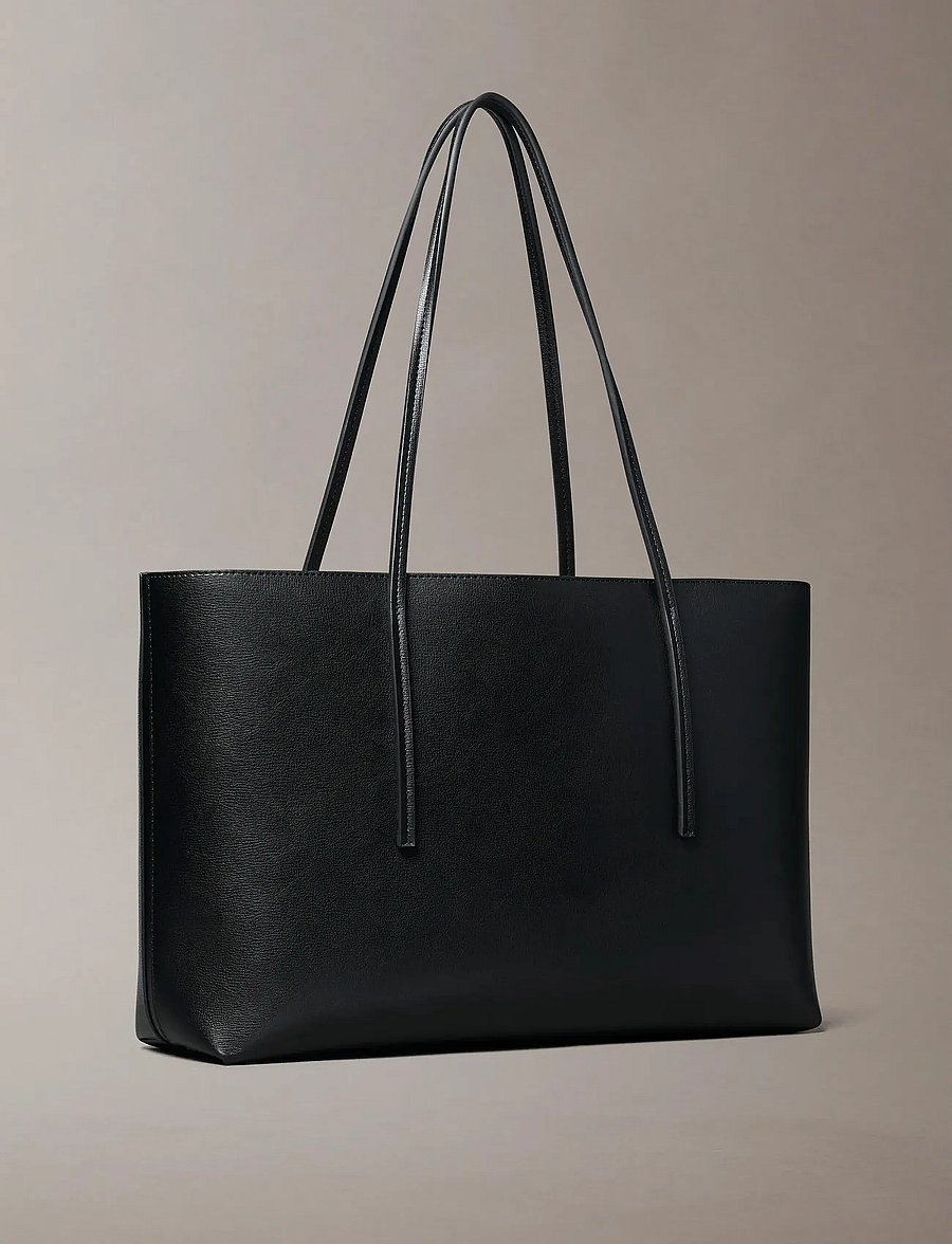 Calvin Klein - FOIL LOGO TOTE W/POUCH - shoppers - black toasted coconut - 5