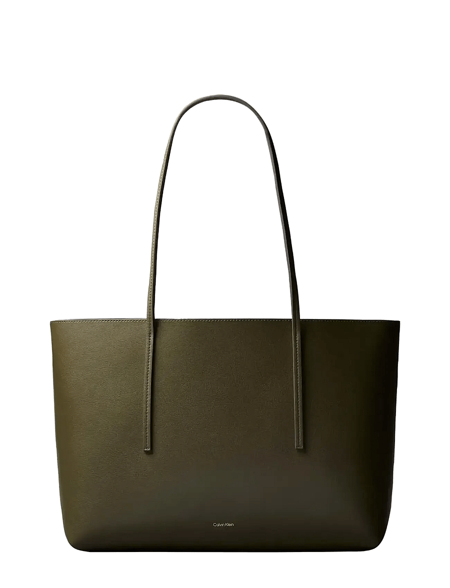Calvin Klein - FOIL LOGO TOTE W/POUCH - ostukotid - olive night - 0