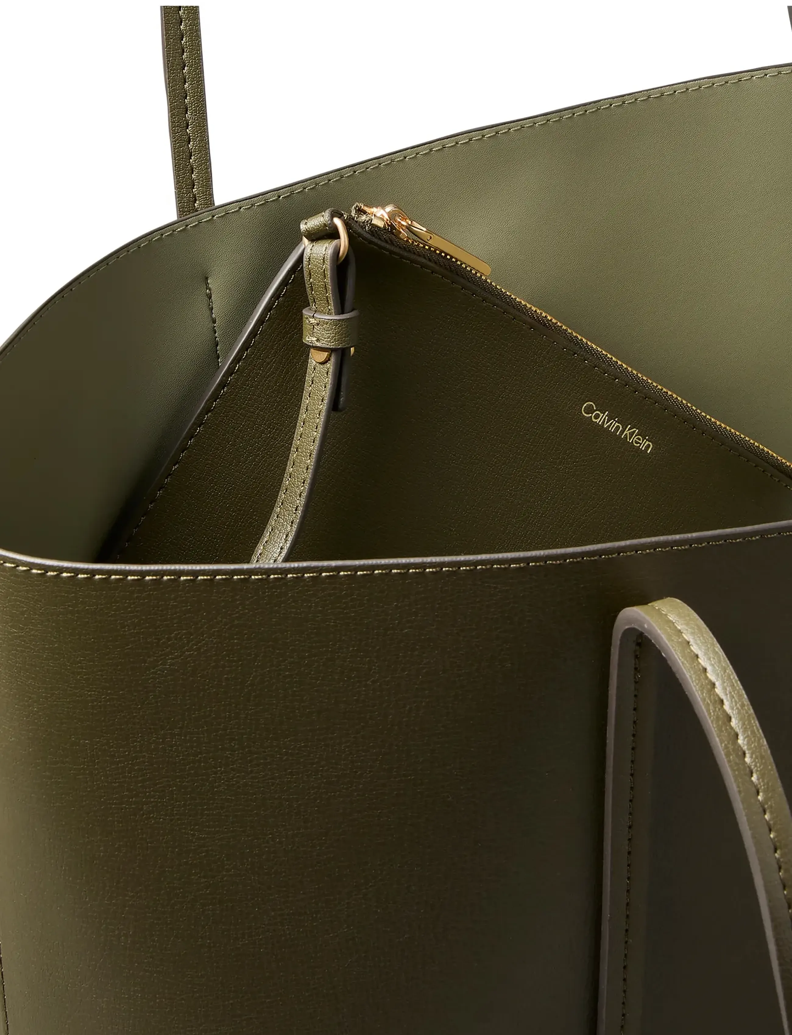 Calvin Klein - FOIL LOGO TOTE W/POUCH - accessoires - olive night - 2