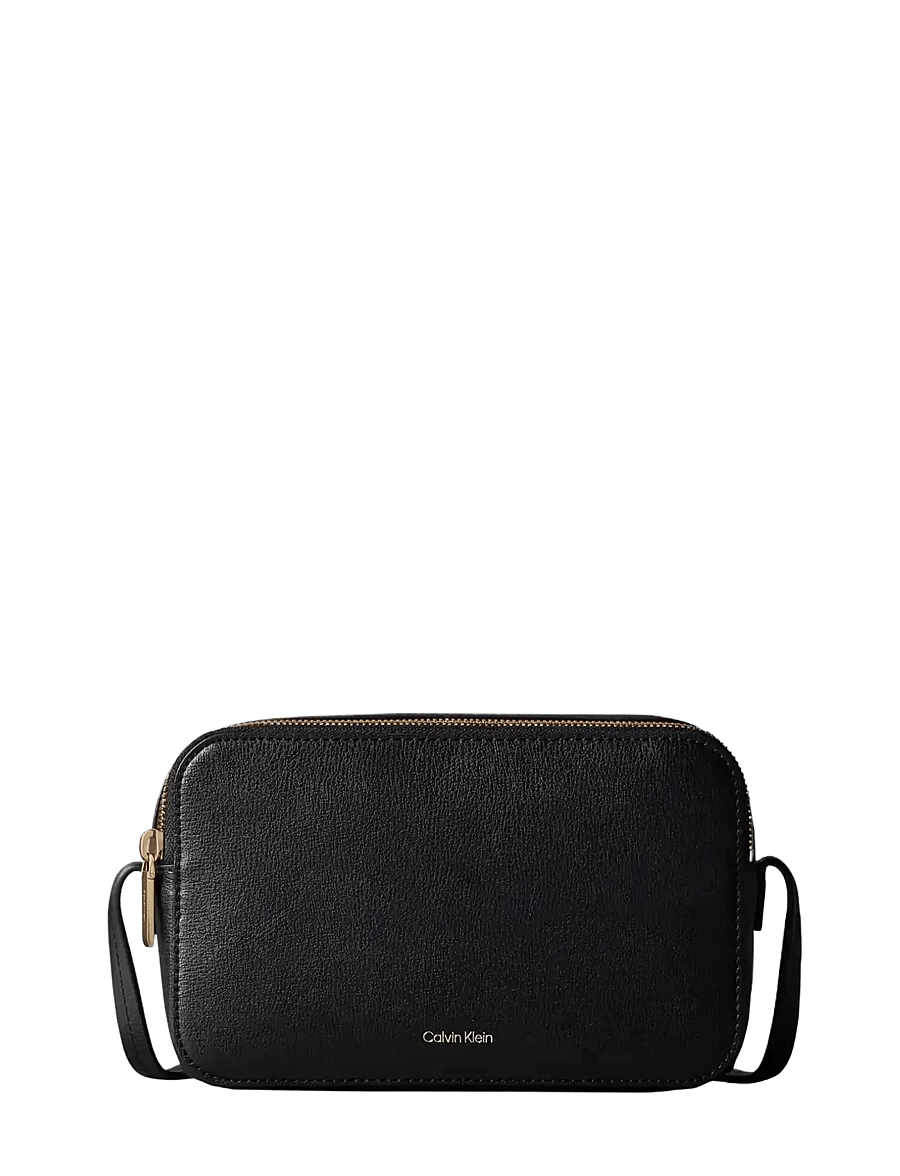 Calvin Klein - FOIL LOGO ELONGATED CAMERA BAG - crossbody bags - black - 1