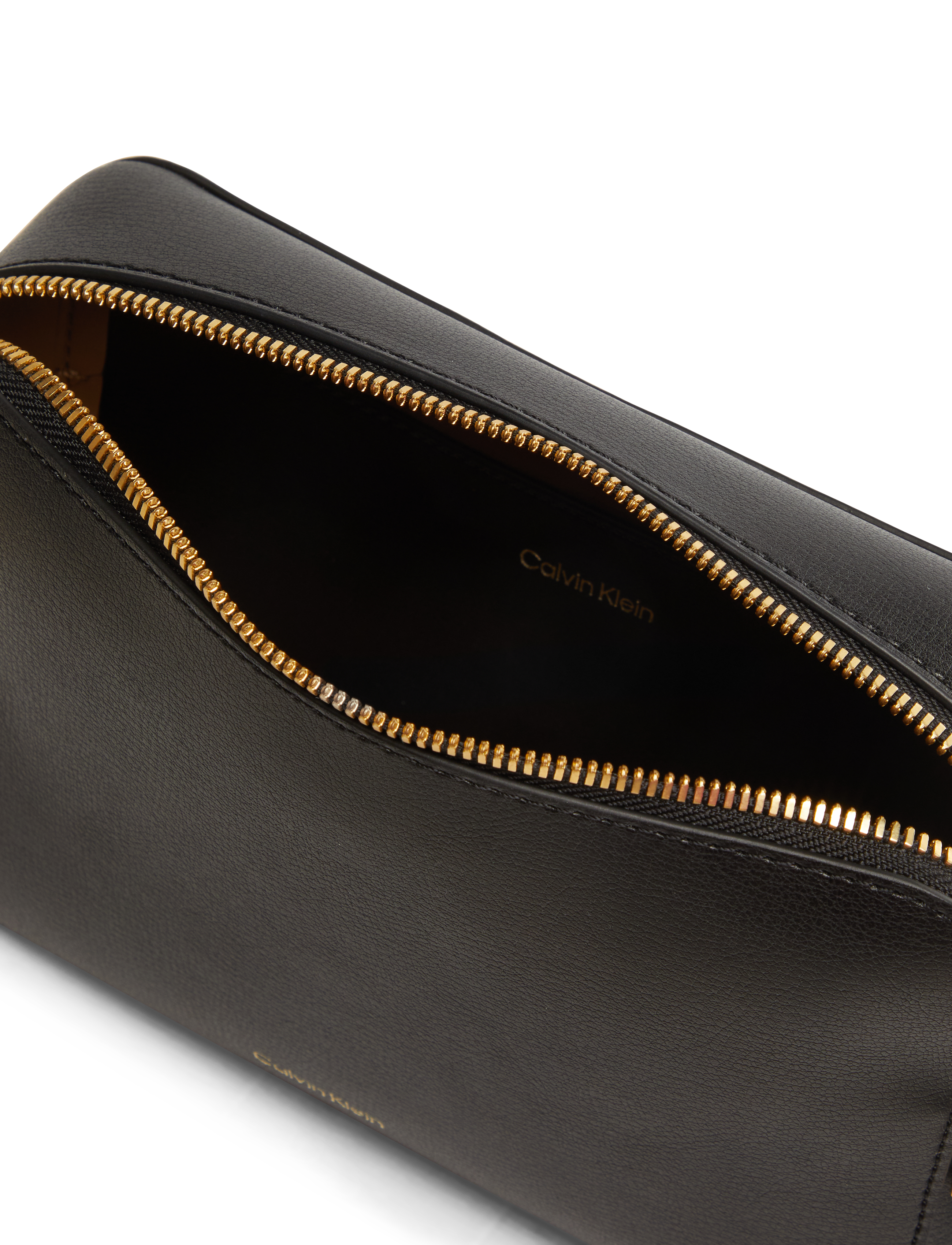 Calvin Klein - FOIL LOGO ELONGATED CAMERA BAG - crossbody bags - black/toasted coconut - 5