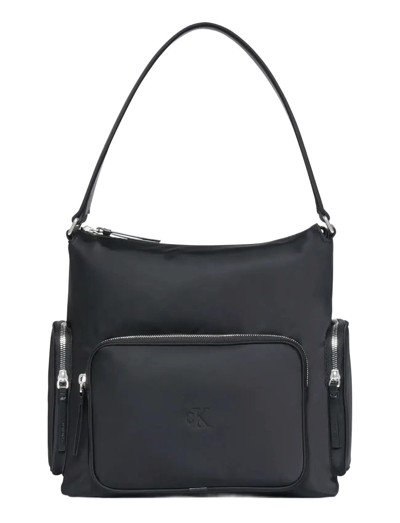 Calvin Klein POCKET NYLON SATCHEL - Torby - BLACK / black
