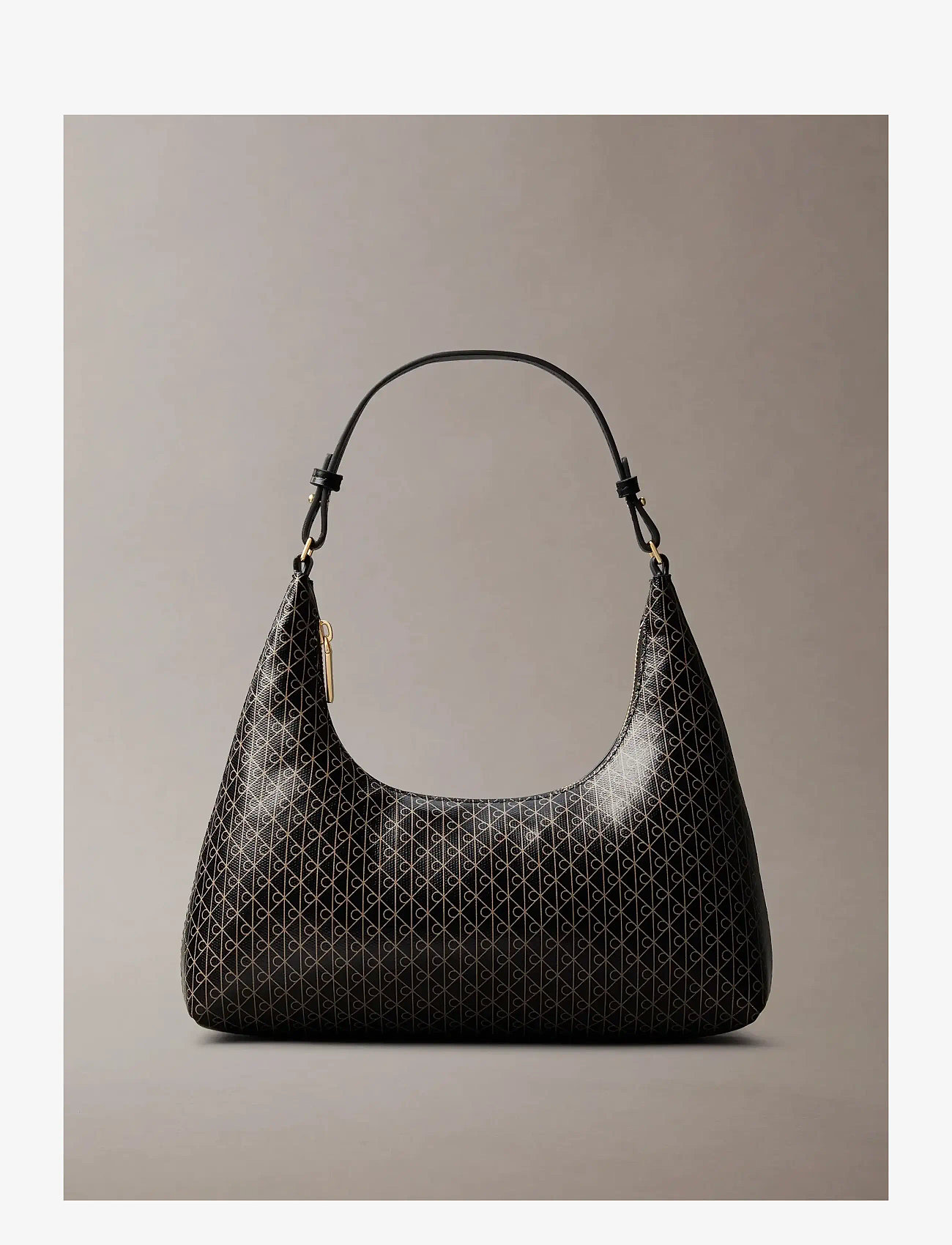 Calvin Klein - EMBLEM AOP CONV SHOULDER BAG - modetrends - black aop - 0