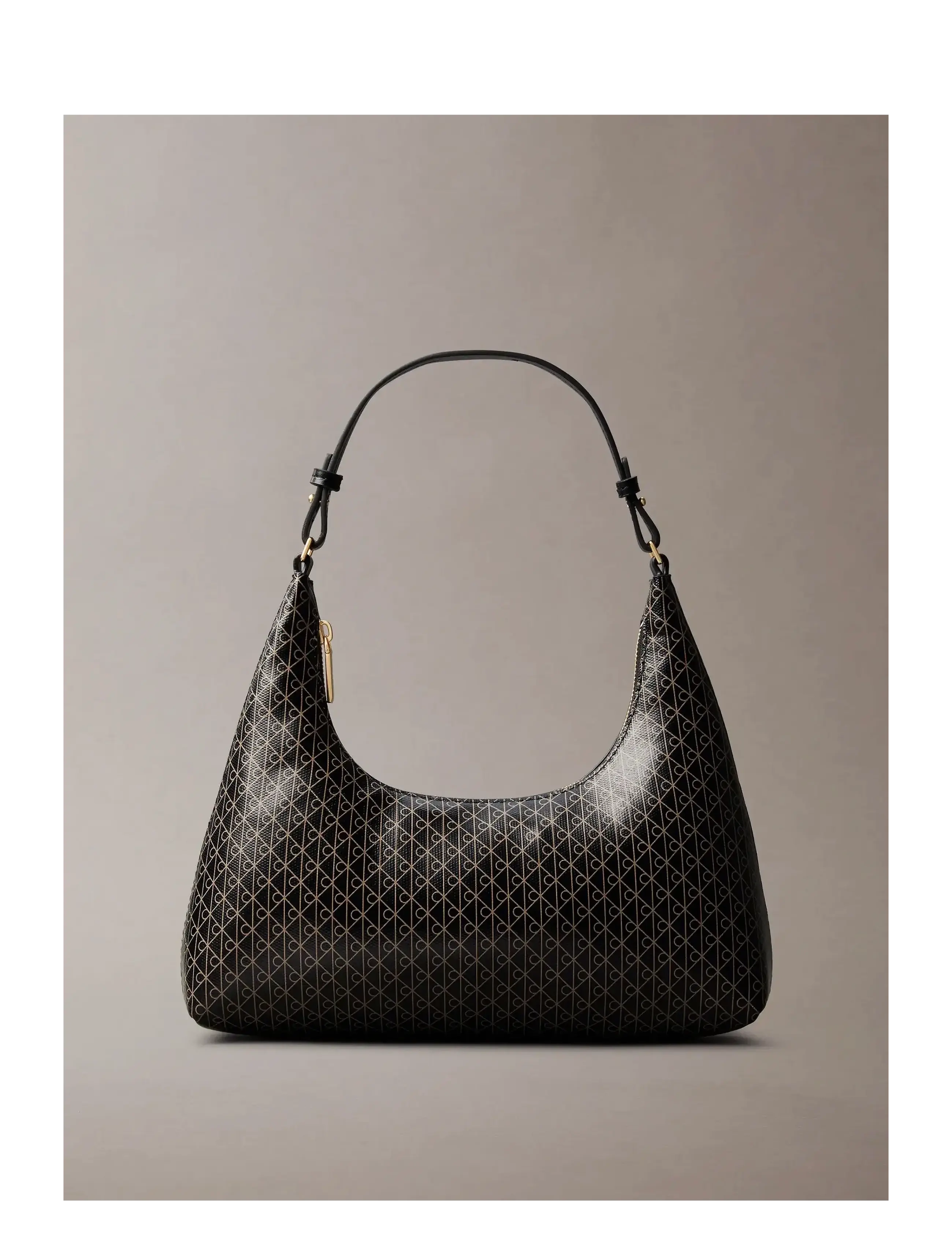 Calvin Klein EMBLEM AOP CONV SHOULDER BAG - Tasker - BLACK AOP / black