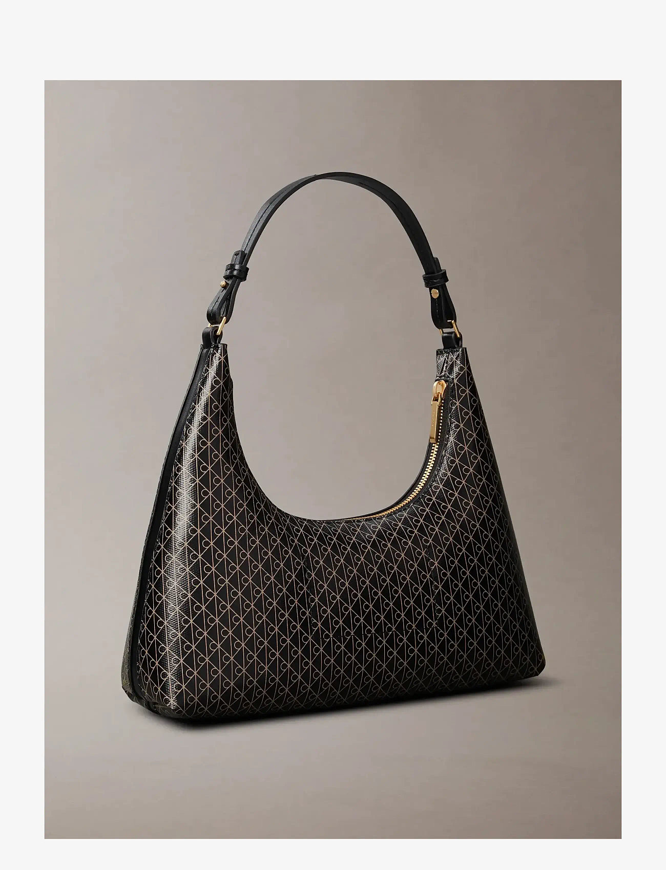 Calvin Klein - EMBLEM AOP CONV SHOULDER BAG - modetrends - black aop - 1