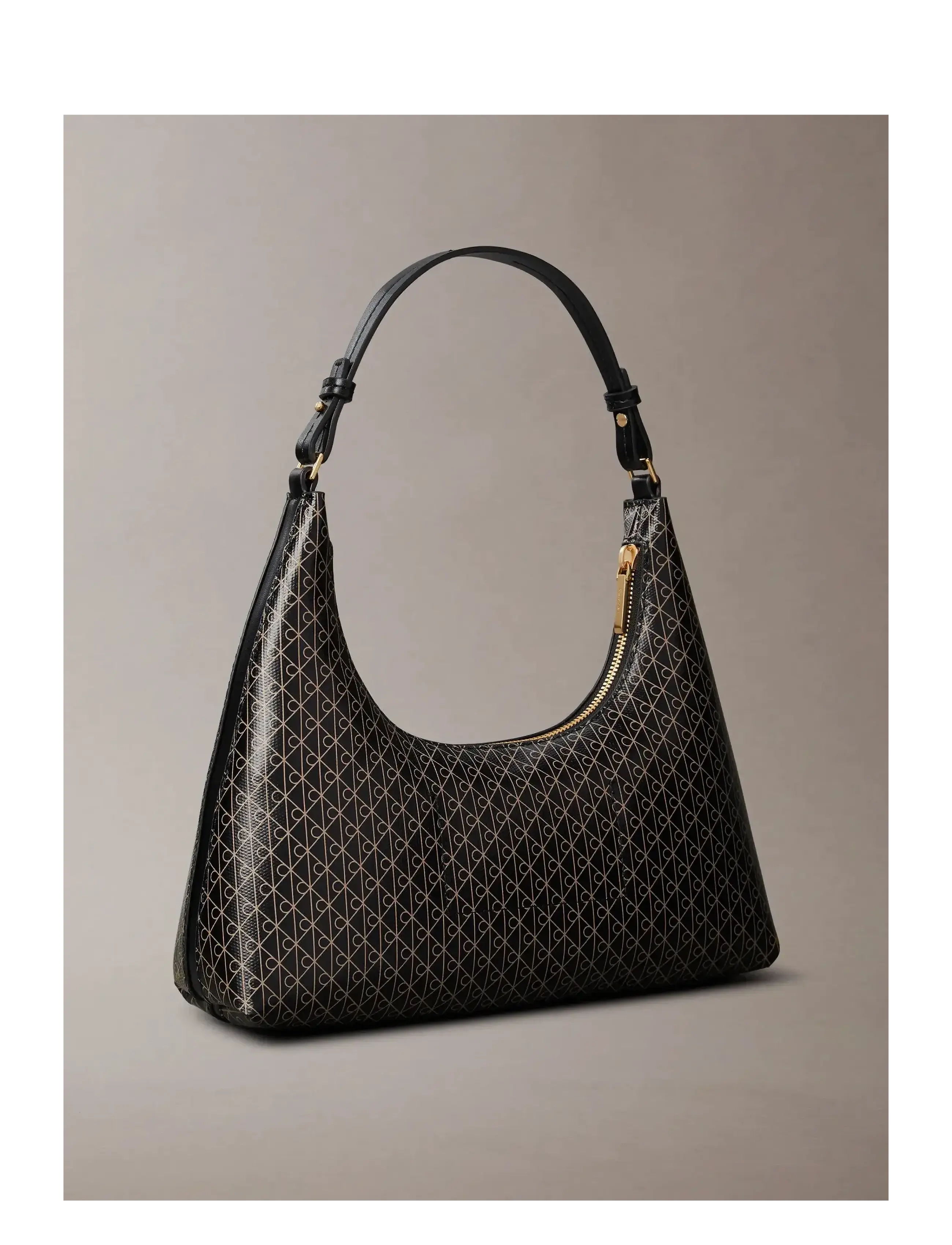 Calvin Klein - EMBLEM AOP CONV SHOULDER BAG - festmode zu outlet-preisen - black aop - 1