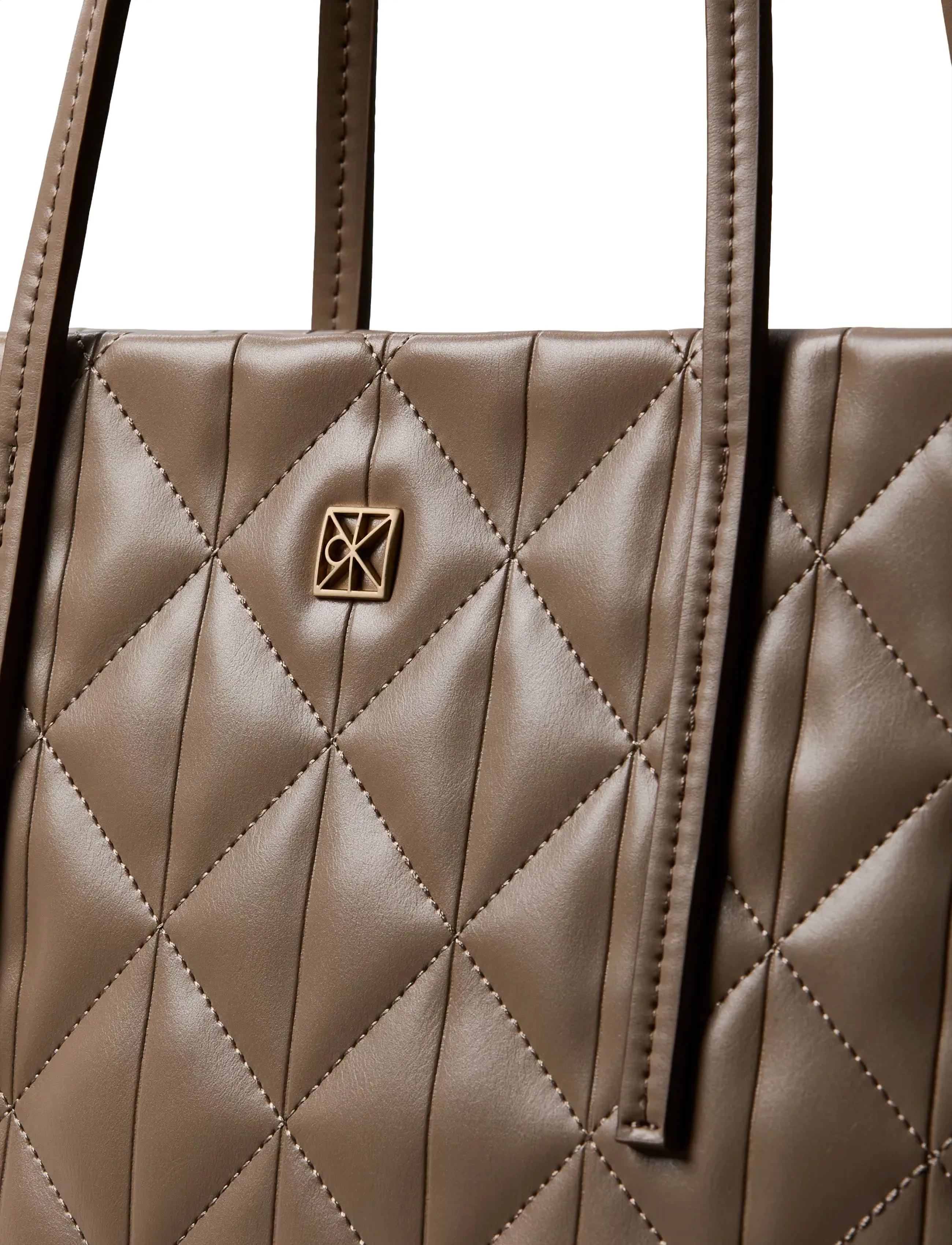 Calvin Klein - QUILTED SMALL TOTE - party wear at outlet prices - desert taupe - 4