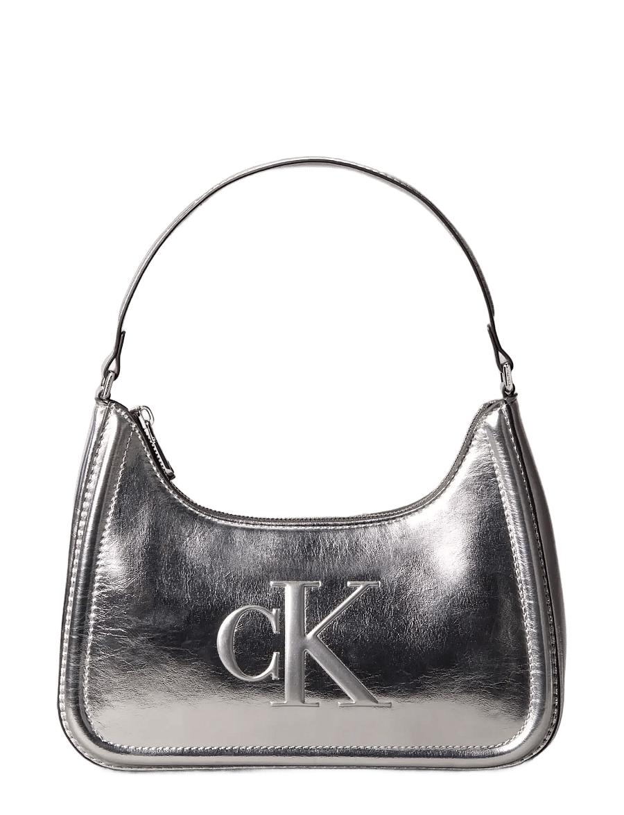 Calvin Klein - BOLD CK METALLIC SHOULDER BAG - plecu somas - silver metallic - 1