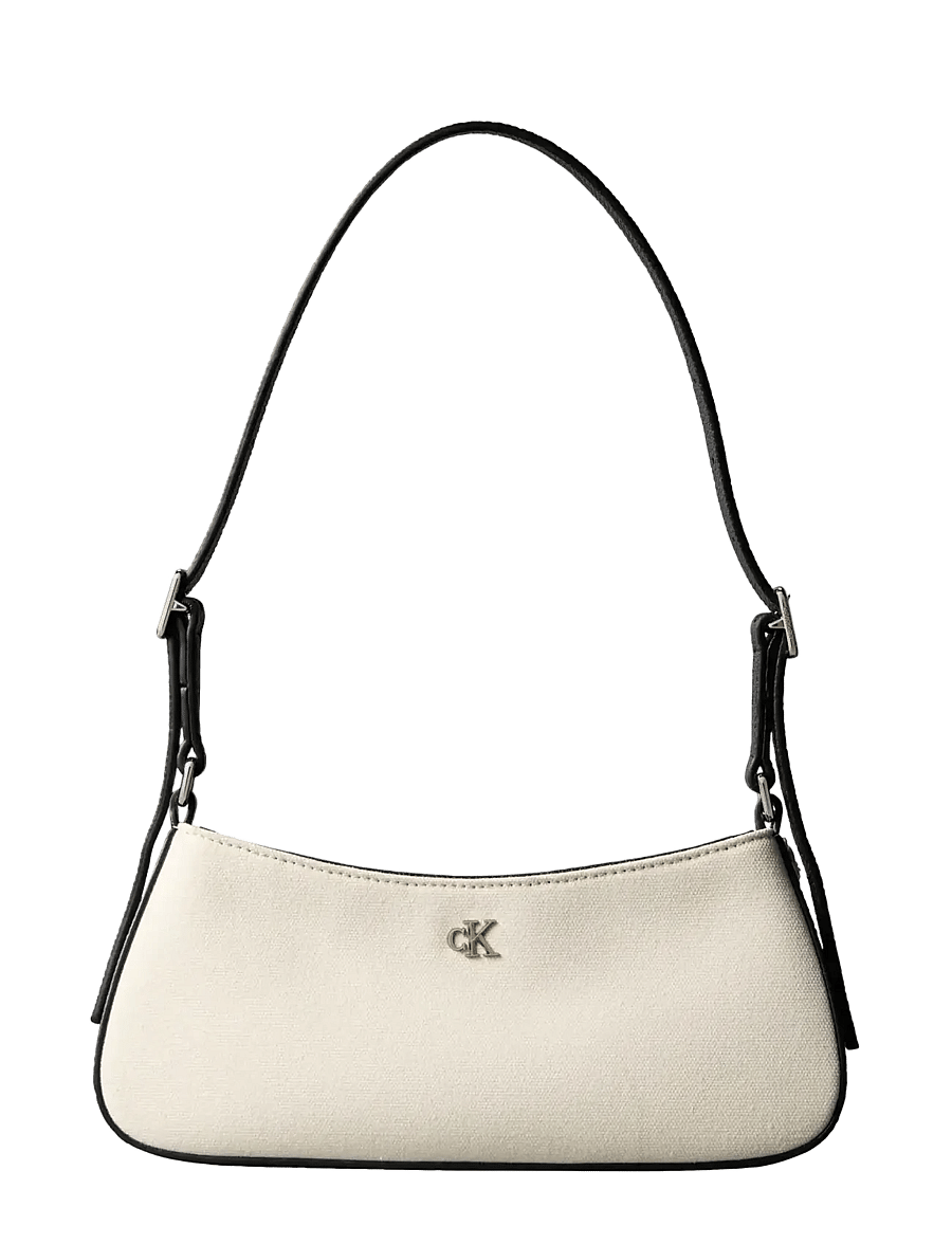 Calvin Klein - CK CANVAS SMALL SHOULDER BAG - schultertaschen - white canvas - 1