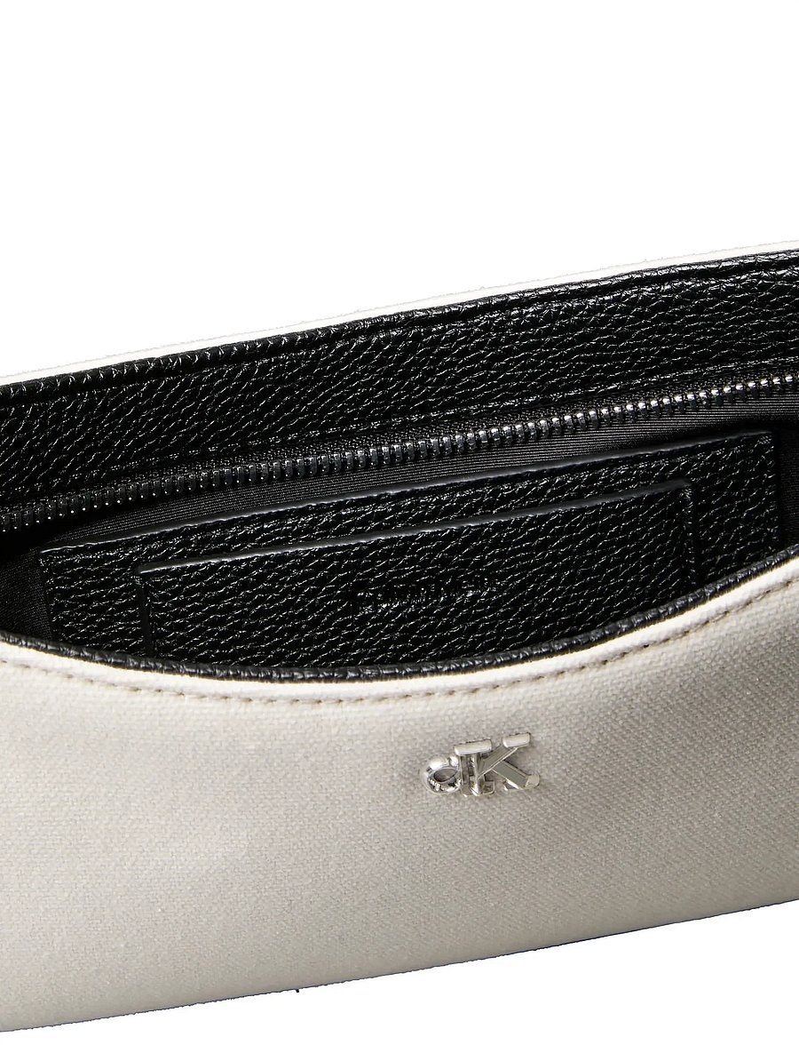 Calvin Klein - CK CANVAS SMALL SHOULDER BAG - schultertaschen - white canvas - 3