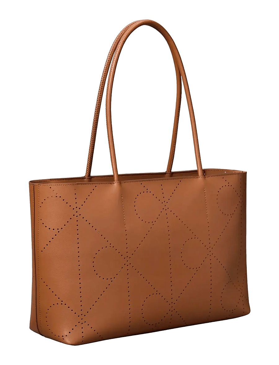 Calvin Klein - EMBLEM AOP PERFOR LTHR TOTE - shopper - argan oil - 2