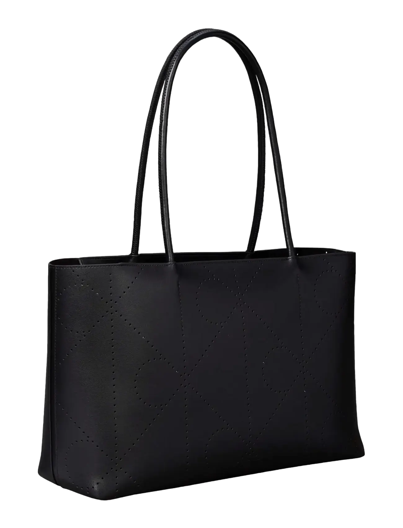 Calvin Klein - EMBLEM AOP PERFOR LTHR TOTE - shoppers - black - 1
