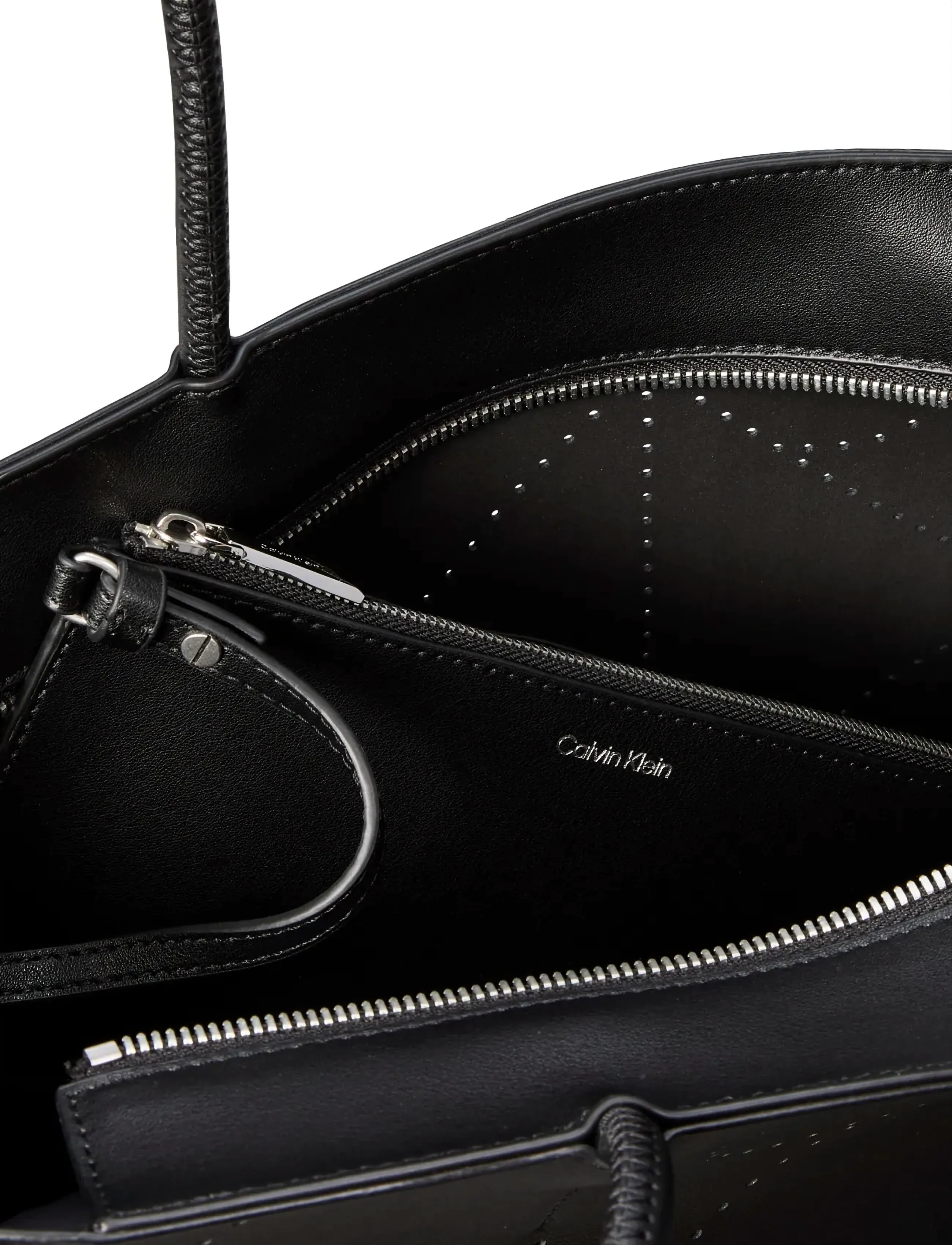 Calvin Klein - EMBLEM AOP PERFOR LTHR TOTE - shoppers - black - 2