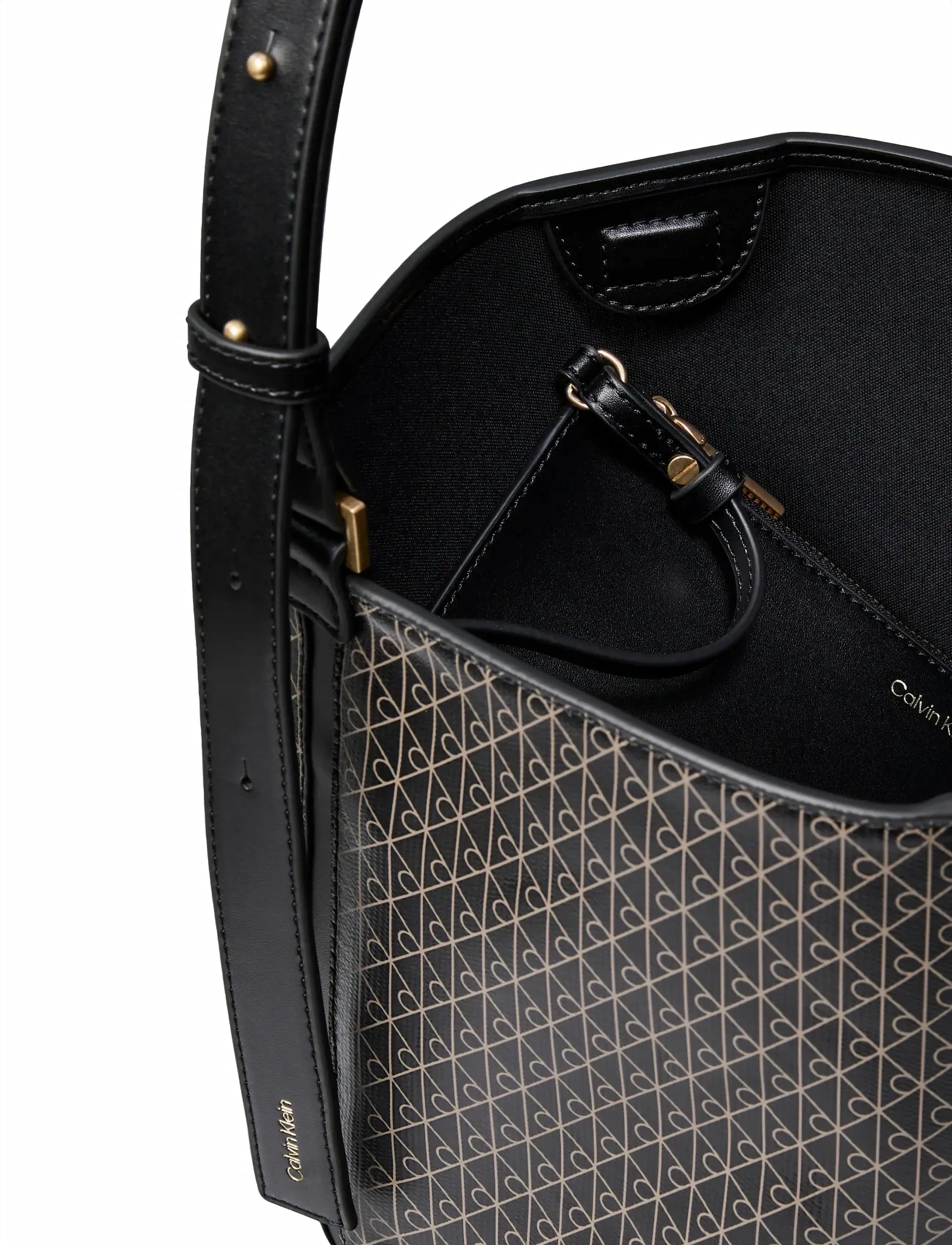 Calvin Klein - EMBLEM AOP MEDIUM BUCKET - party wear at outlet prices - black aop - 3