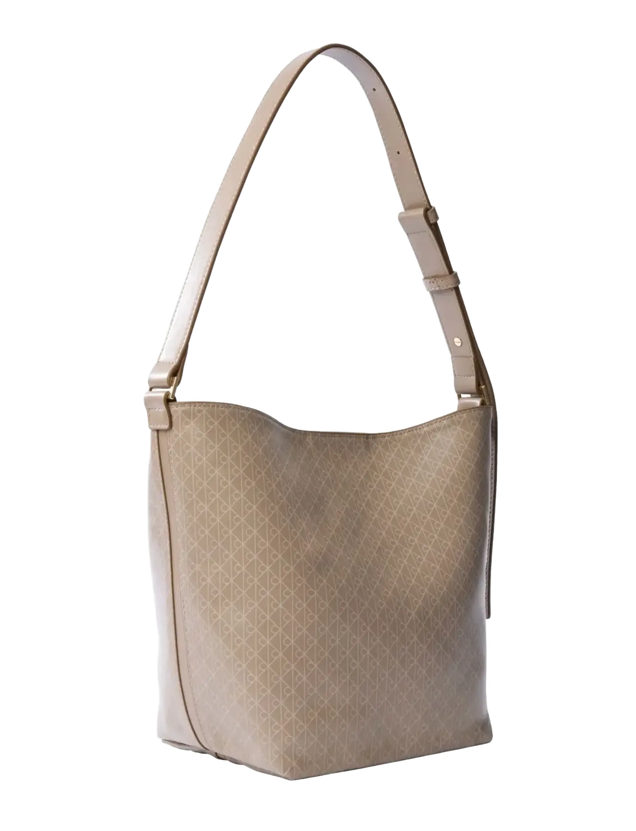 Calvin Klein - EMBLEM AOP MEDIUM BUCKET - festtøj til outletpriser - desert taupe aop - 1
