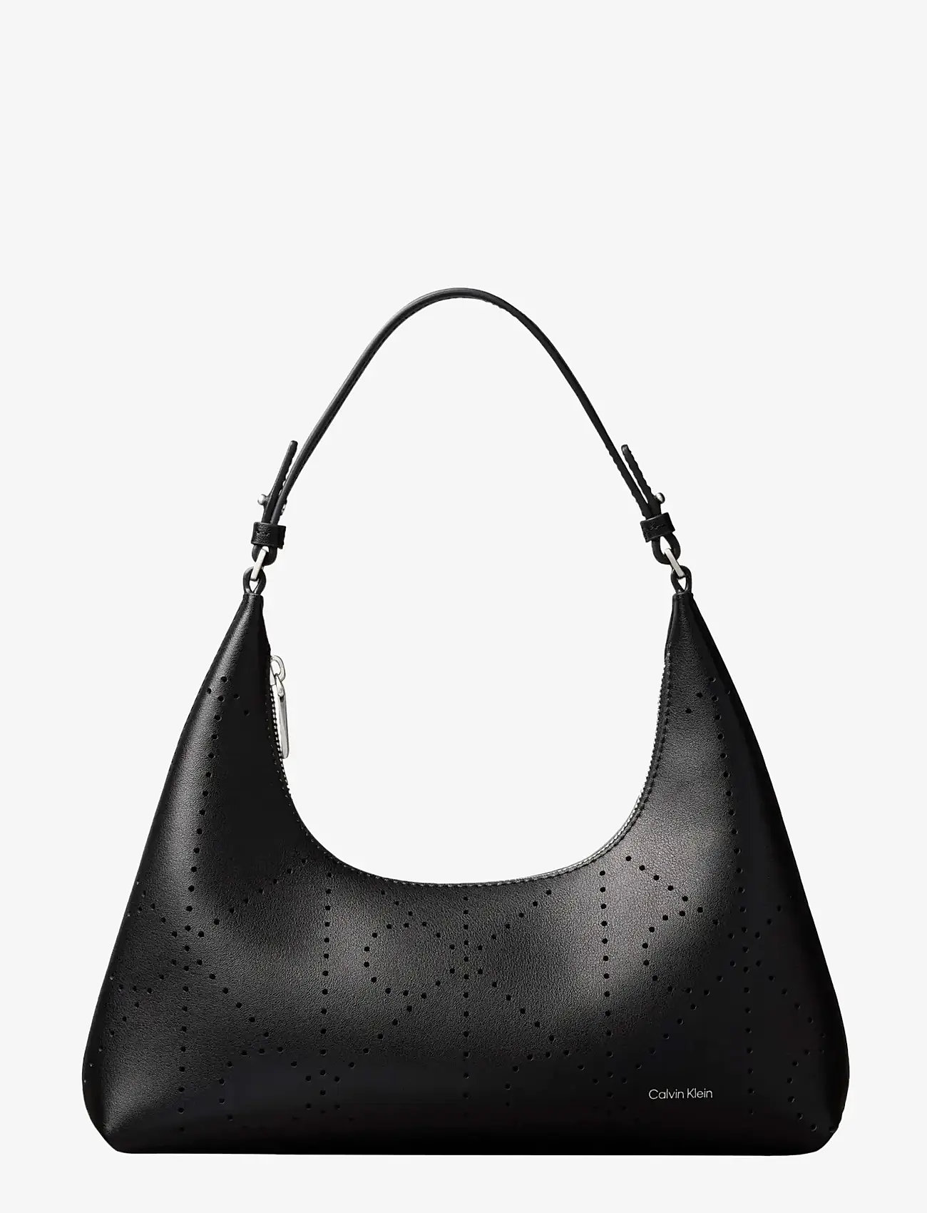 Calvin Klein - EMBLEM AOP PERFOR LTHR BAG - hverdags stil - black - 1
