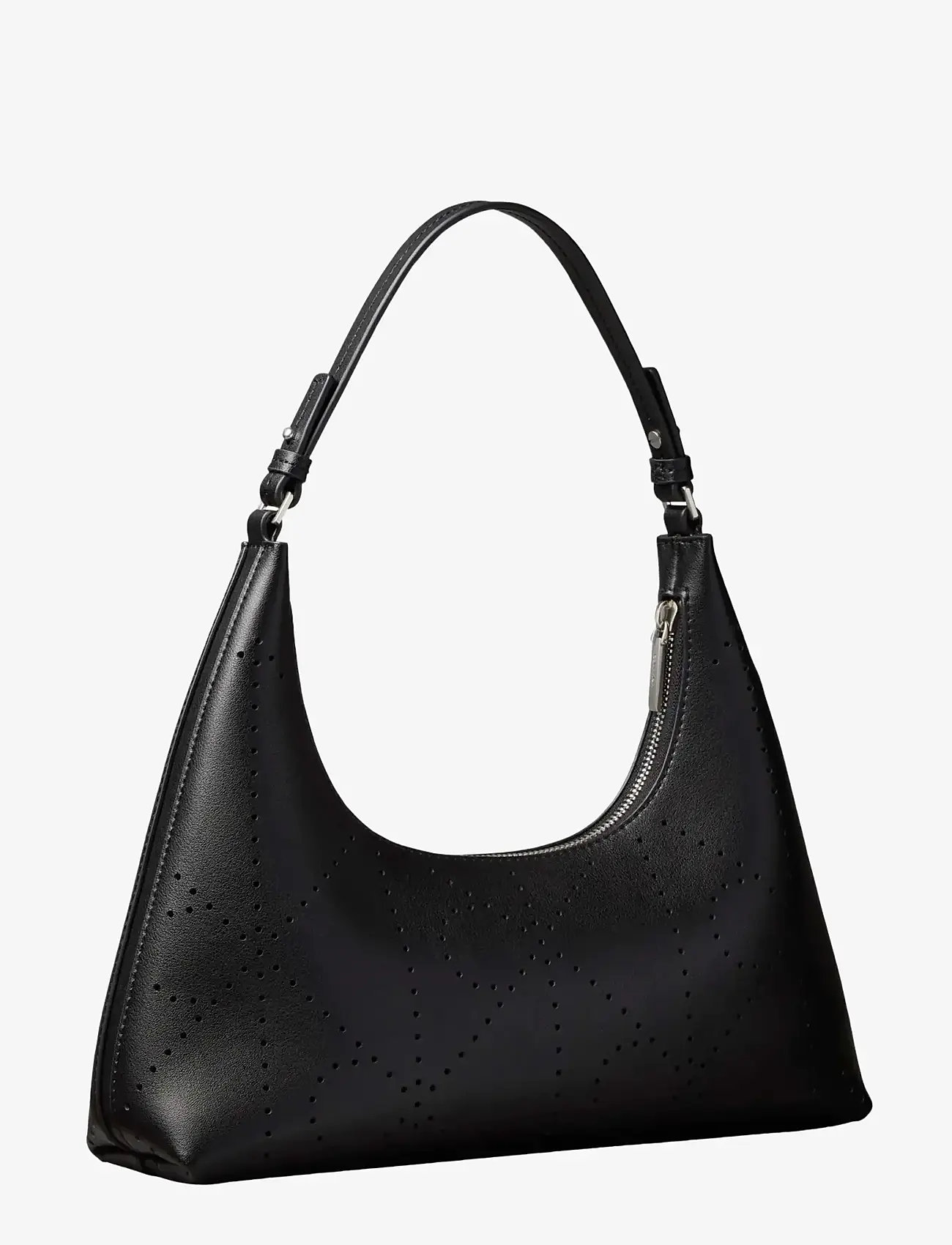 Calvin Klein - EMBLEM AOP PERFOR LTHR BAG - hverdags stil - black - 2