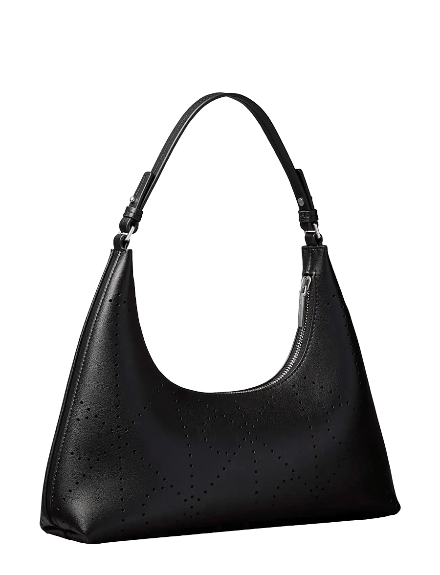 Calvin Klein - EMBLEM AOP PERFOR LTHR BAG - schultertaschen - black - 2