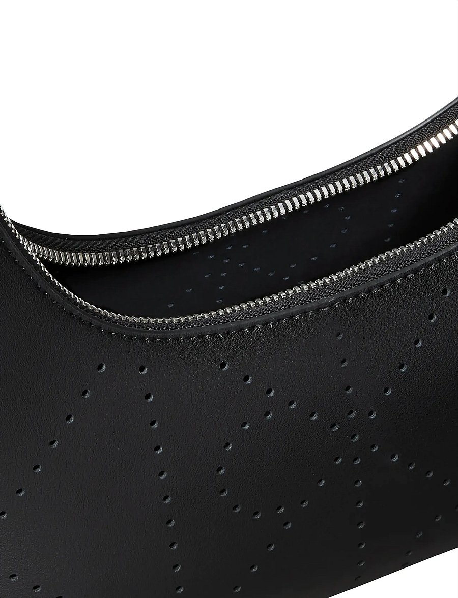Calvin Klein - EMBLEM AOP PERFOR LTHR BAG - schultertaschen - black - 3