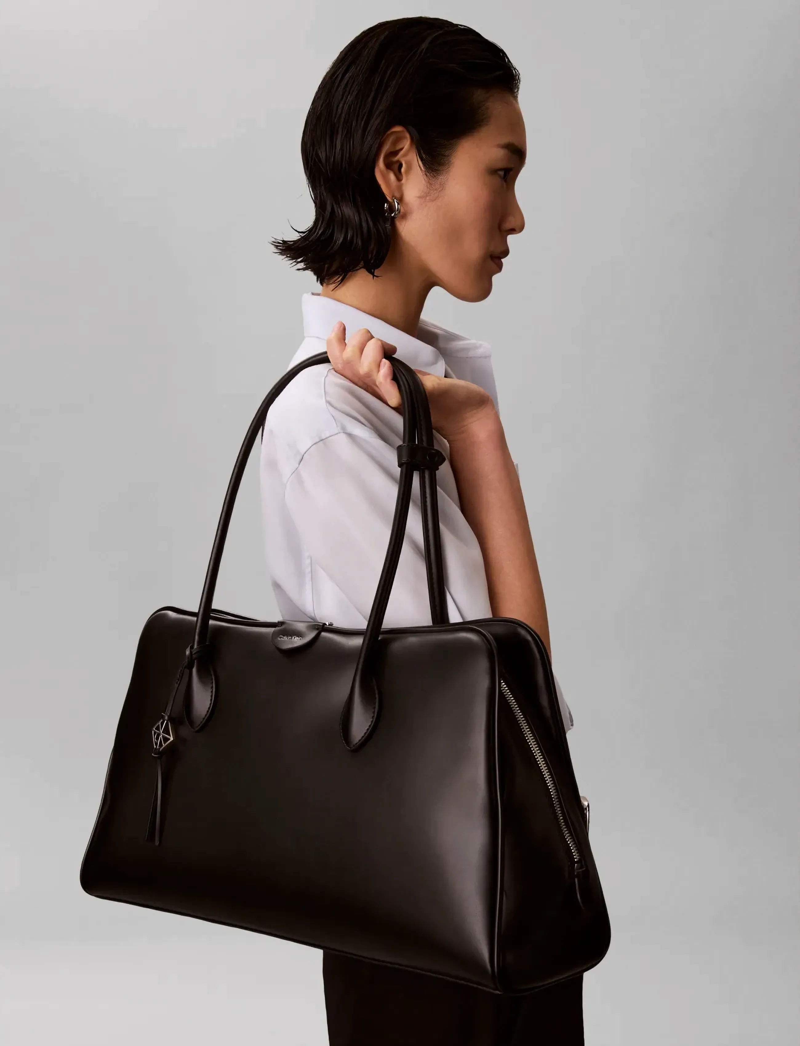 Calvin Klein EMBLEM TRIO LARGE WORK BAG - Calvin Klein - BLACK / black