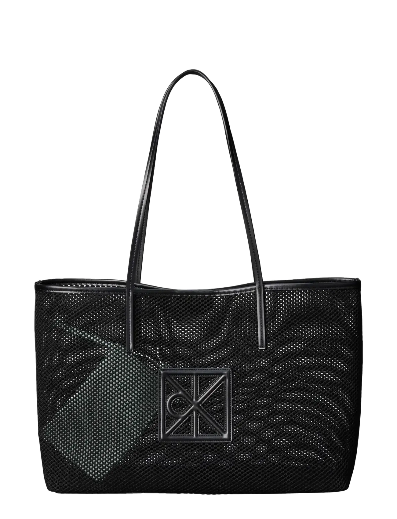 Calvin Klein Emblem Mesh Tote, One Size, Bags, Schwarz - Totes, Frauen