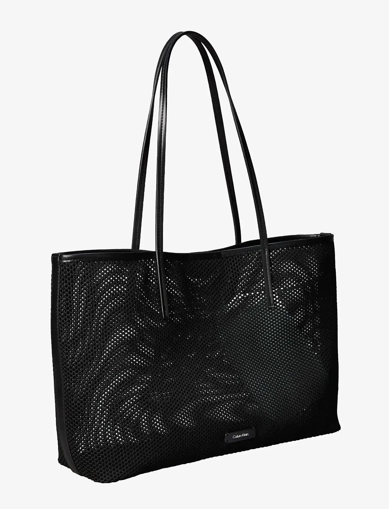 Calvin Klein - EMBLEM MESH TOTE - tote bags - black - 1