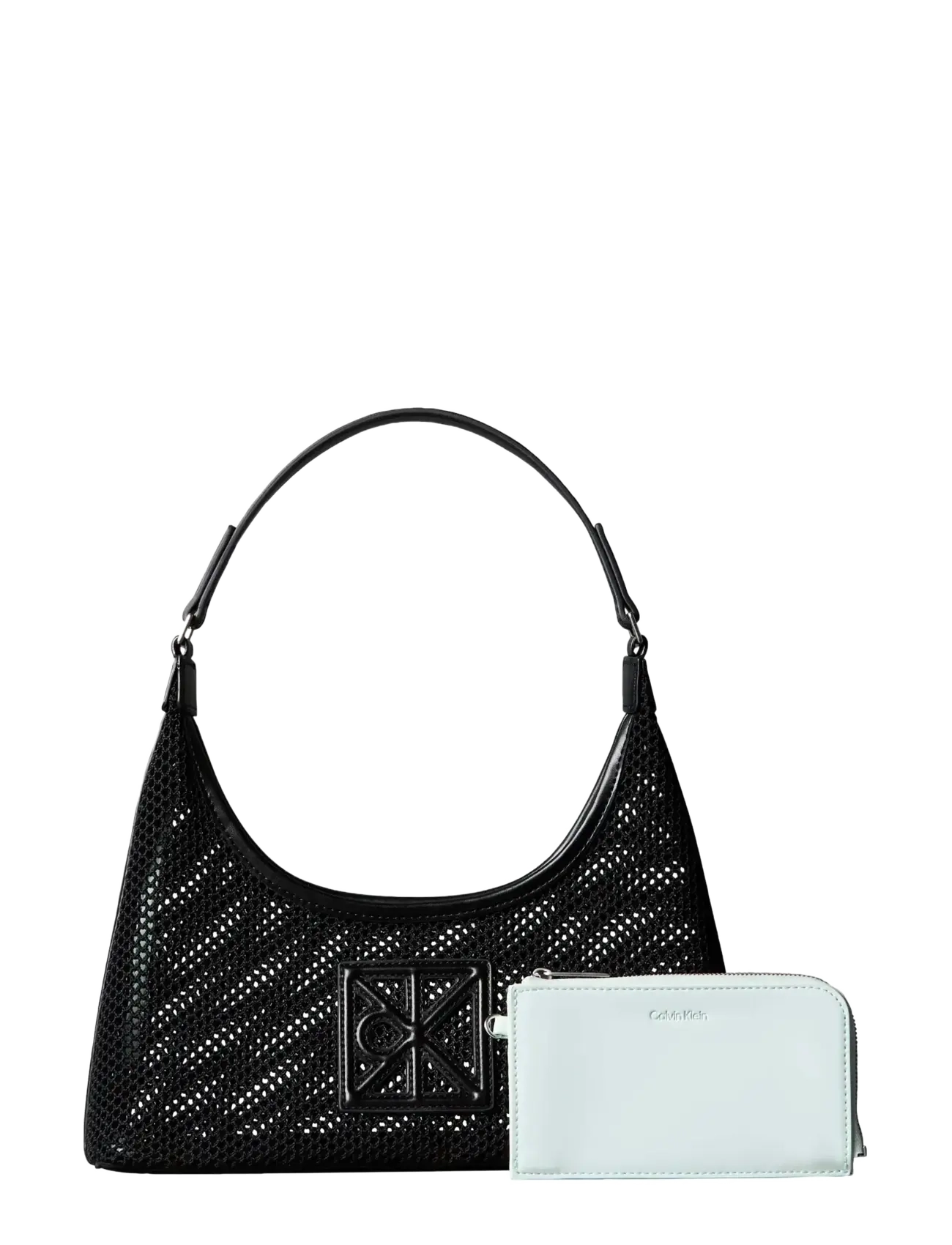 Calvin Klein EMBLEM MESH SHOULDER BAG - Nyheter - BLACK / black