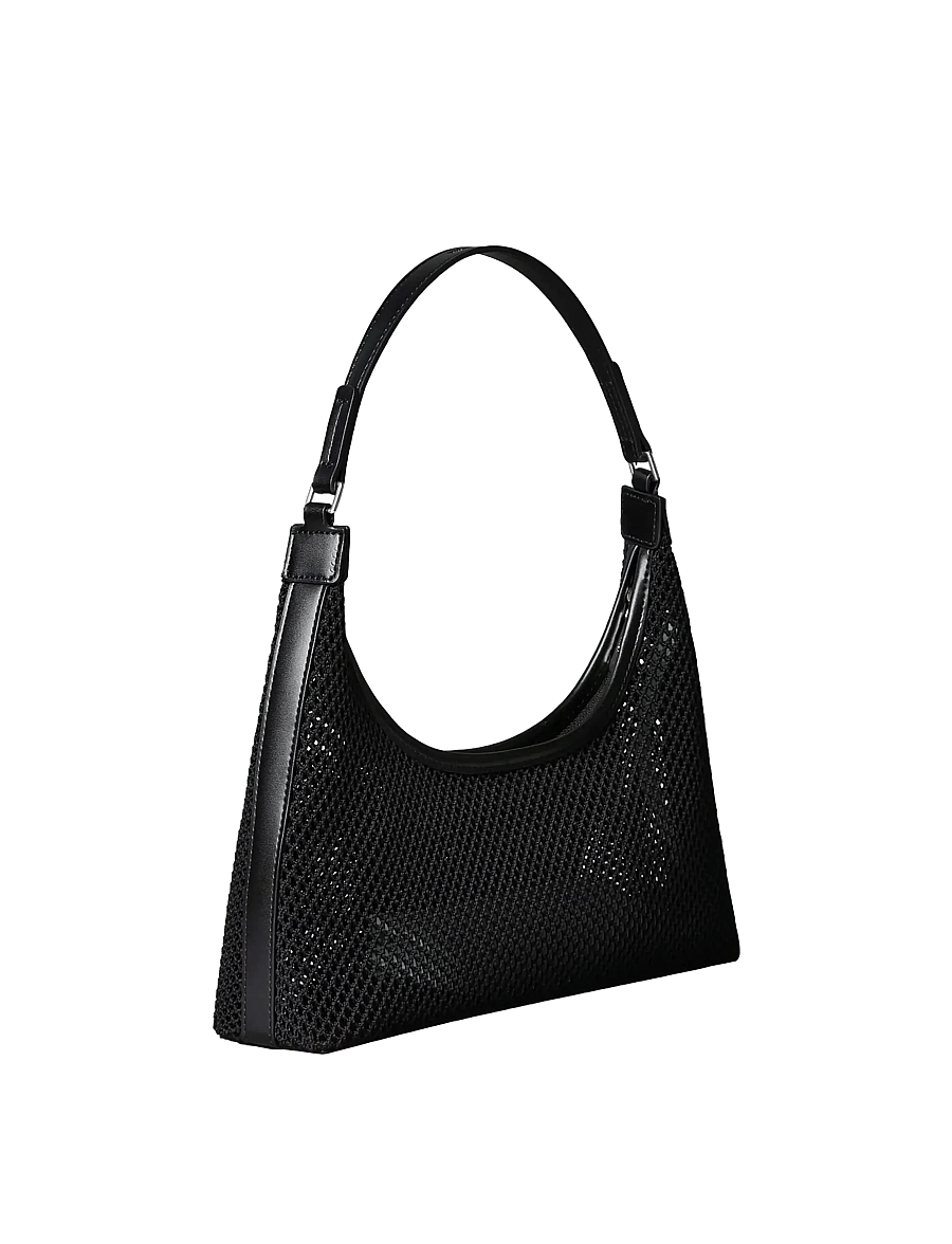 Calvin Klein - EMBLEM MESH SHOULDER BAG - vardagsstil - black - 1