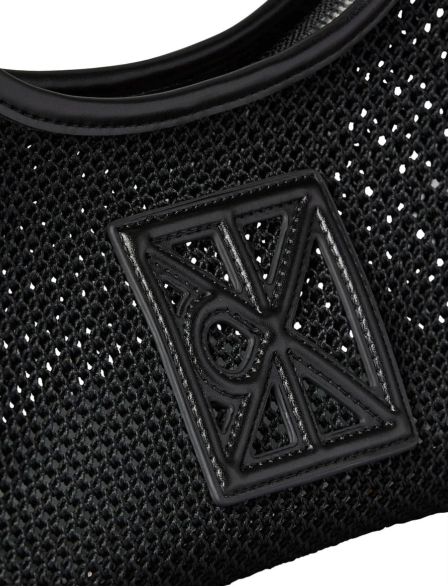 Calvin Klein - EMBLEM MESH SHOULDER BAG - vardagsstil - black - 2